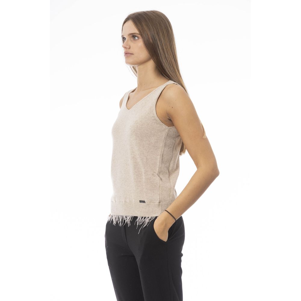 Baldinini Trend Beige Wool Women Women's Top