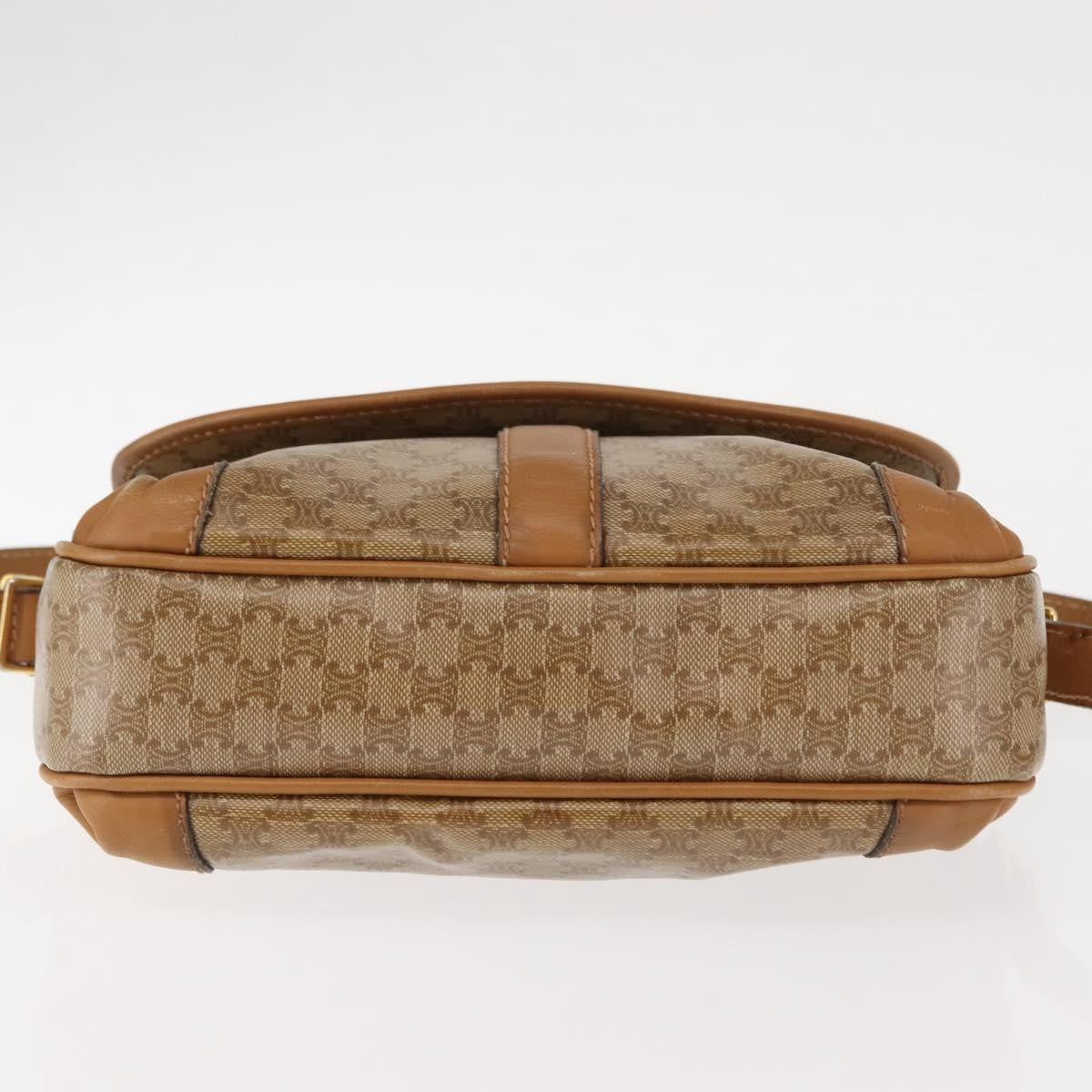 Celine Macadam Shoulder Pvc Leather Beige Pvc,Canvas Bag (Pre-Owned)