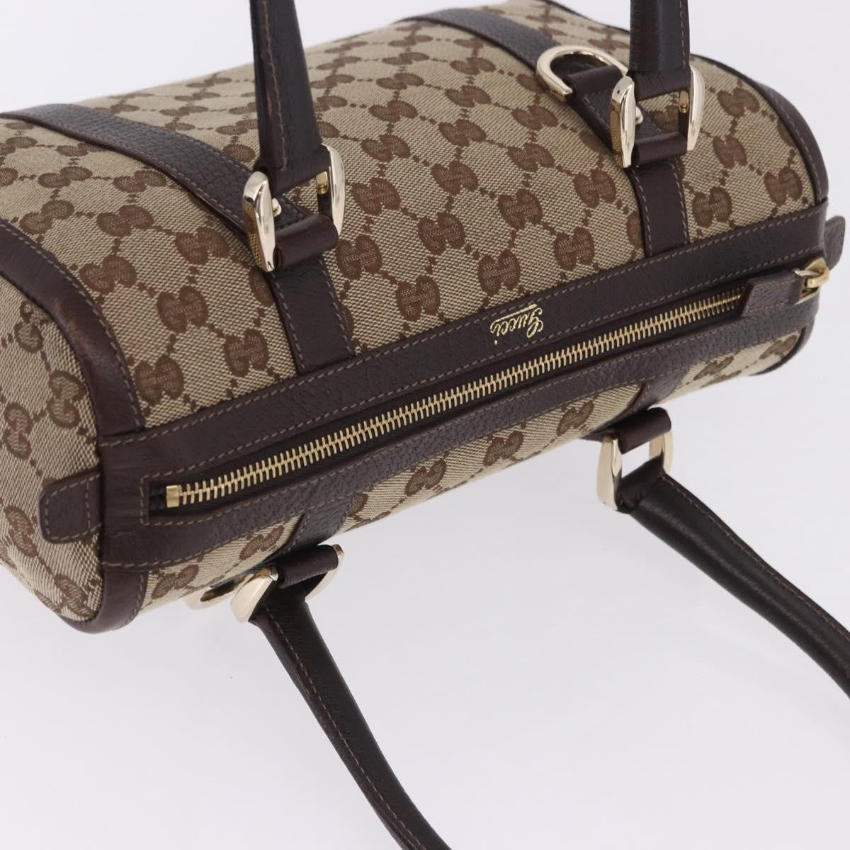 Gucci Abbey Boston Canvas Beige Canvas Shoulder Bag Bag (Pre-Owned)