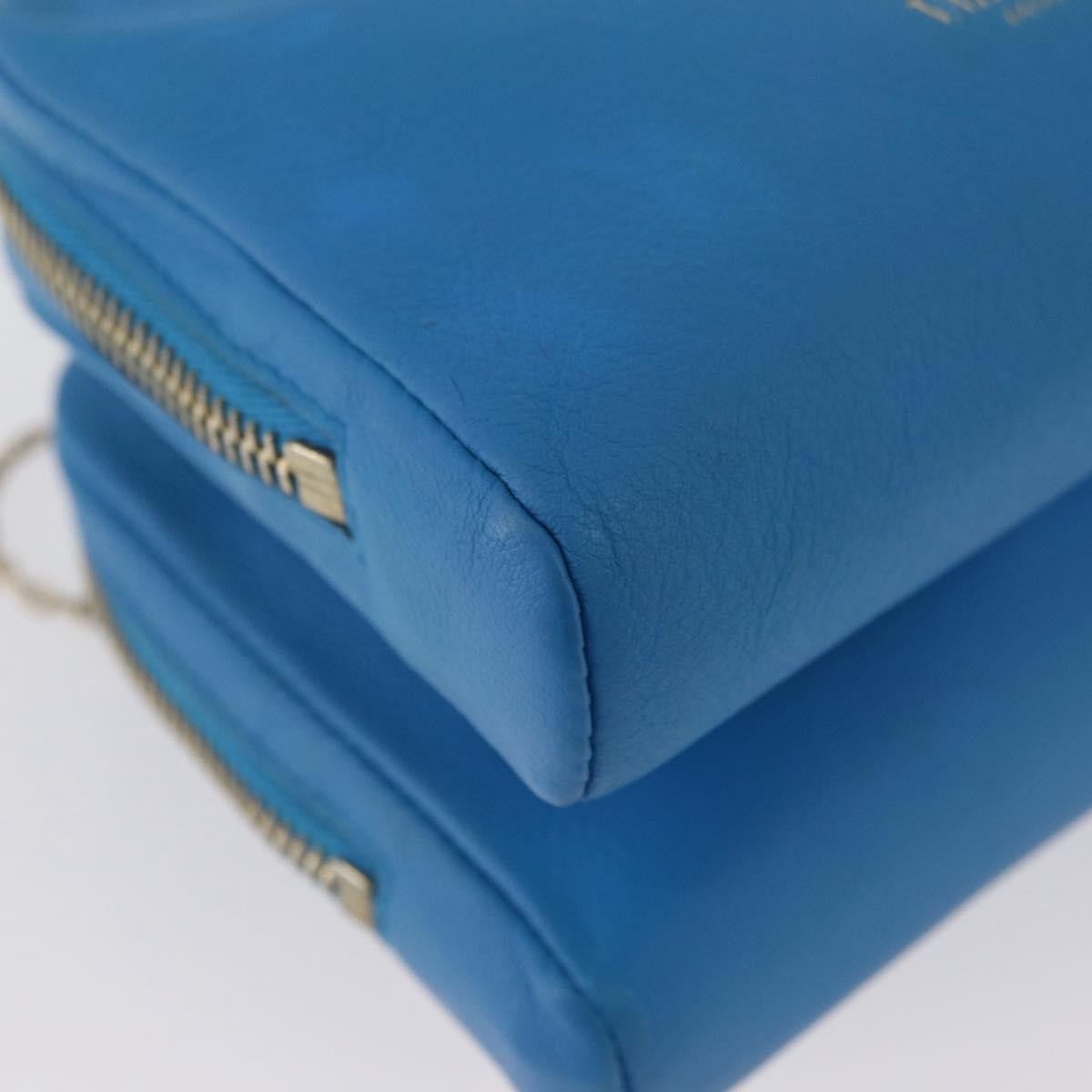 Valentino Garavani Rockstud Chain Camera Leather Blue Leather Clutche & Pouche Bag (Pre-Owned)
