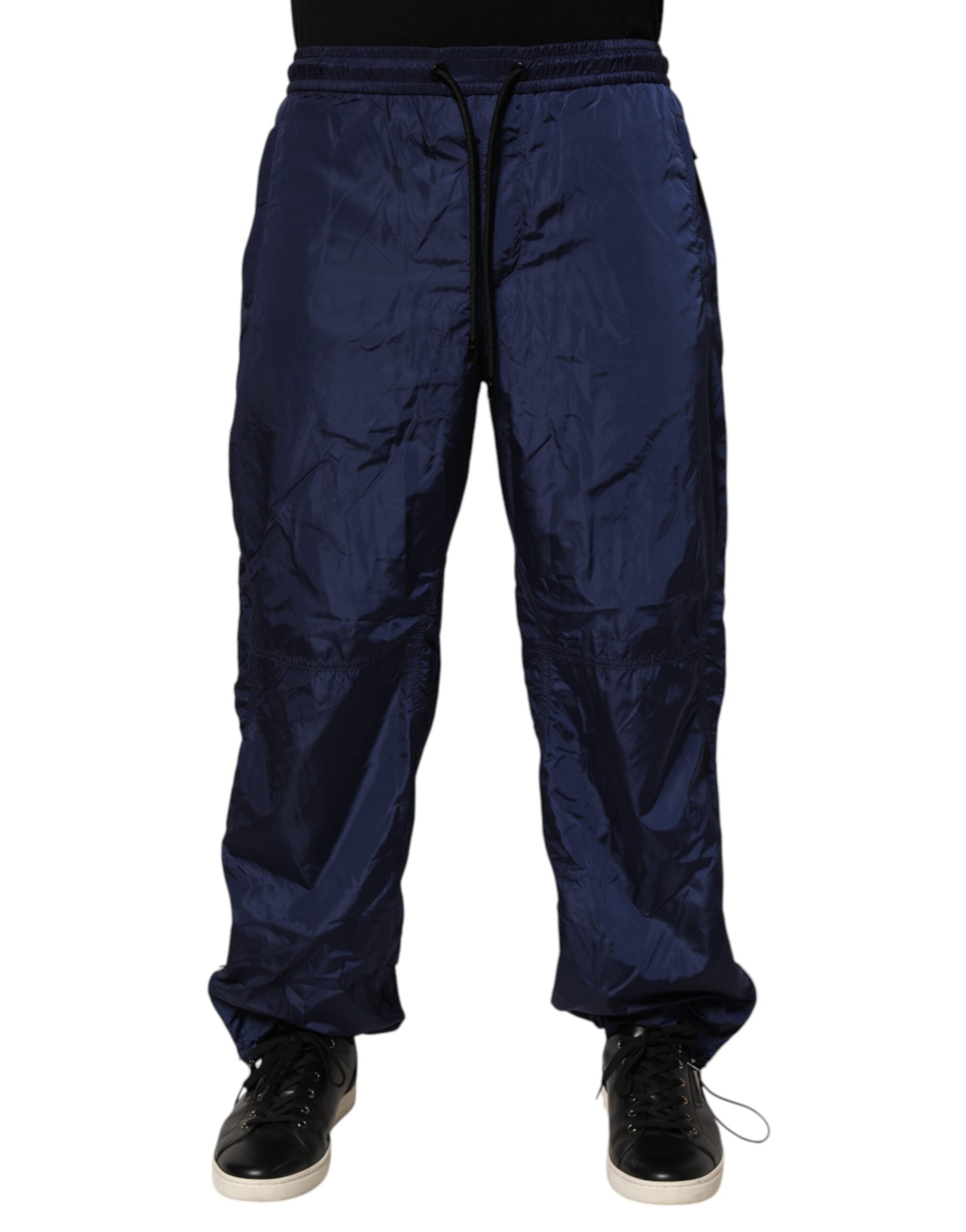 Dolce & Gabbana Blue Nylon Straight Jogger SweatMen's Men's Pants (Pre-Owned)
