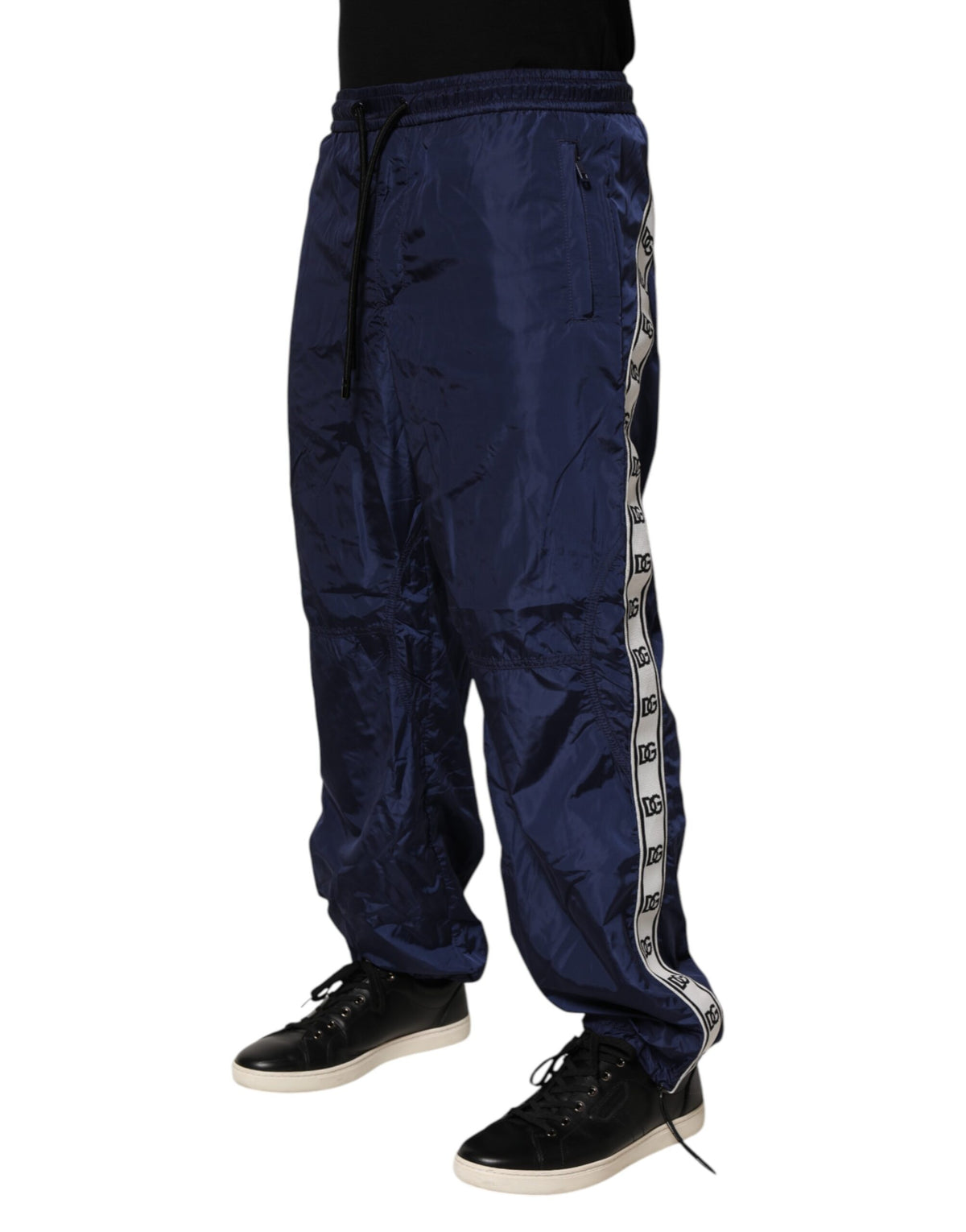Dolce & Gabbana Blue Nylon Straight Jogger SweatMen's Men's Pants (Pre-Owned)