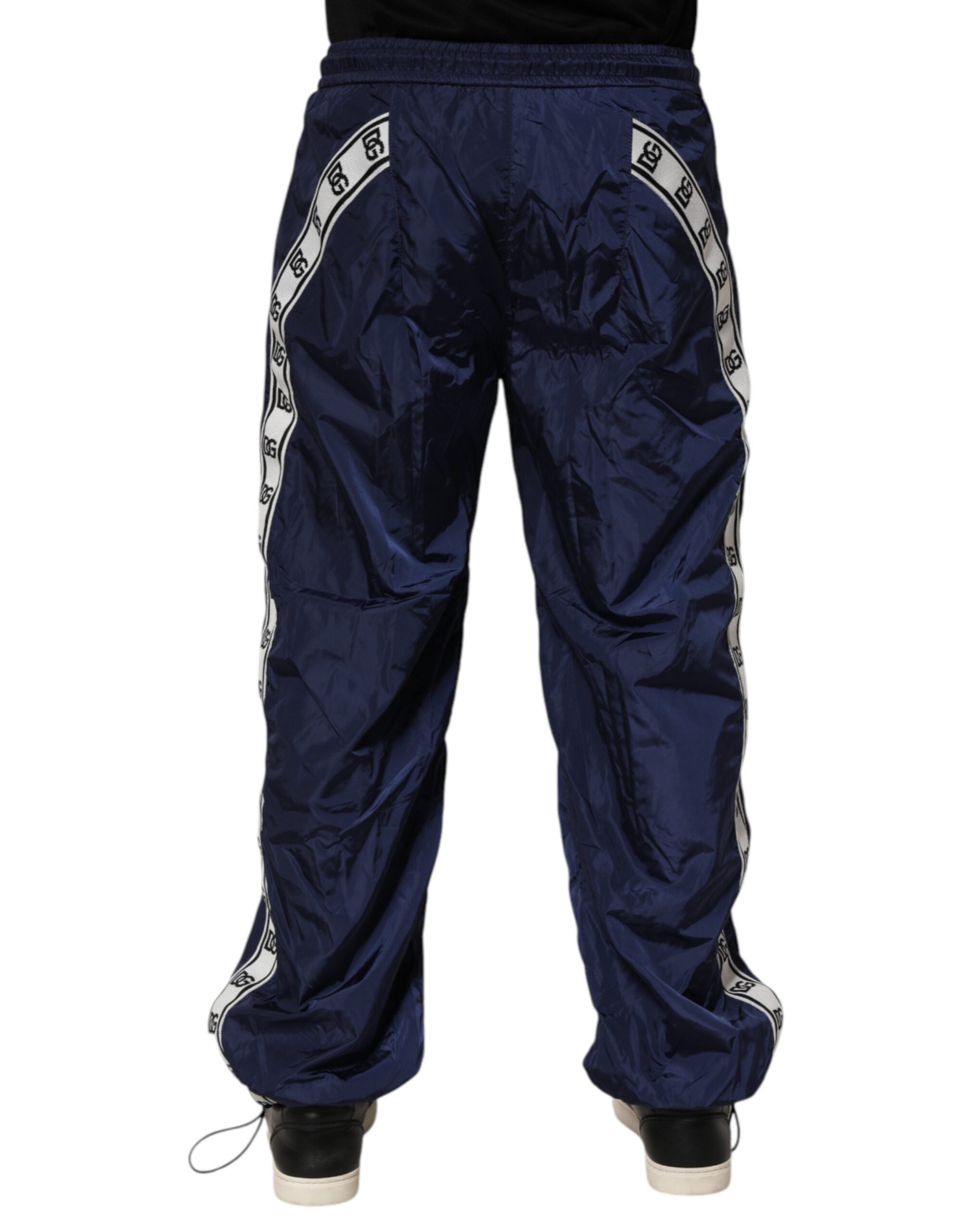 Dolce & Gabbana Blue Nylon Straight Jogger SweatMen's Men's Pants (Pre-Owned)