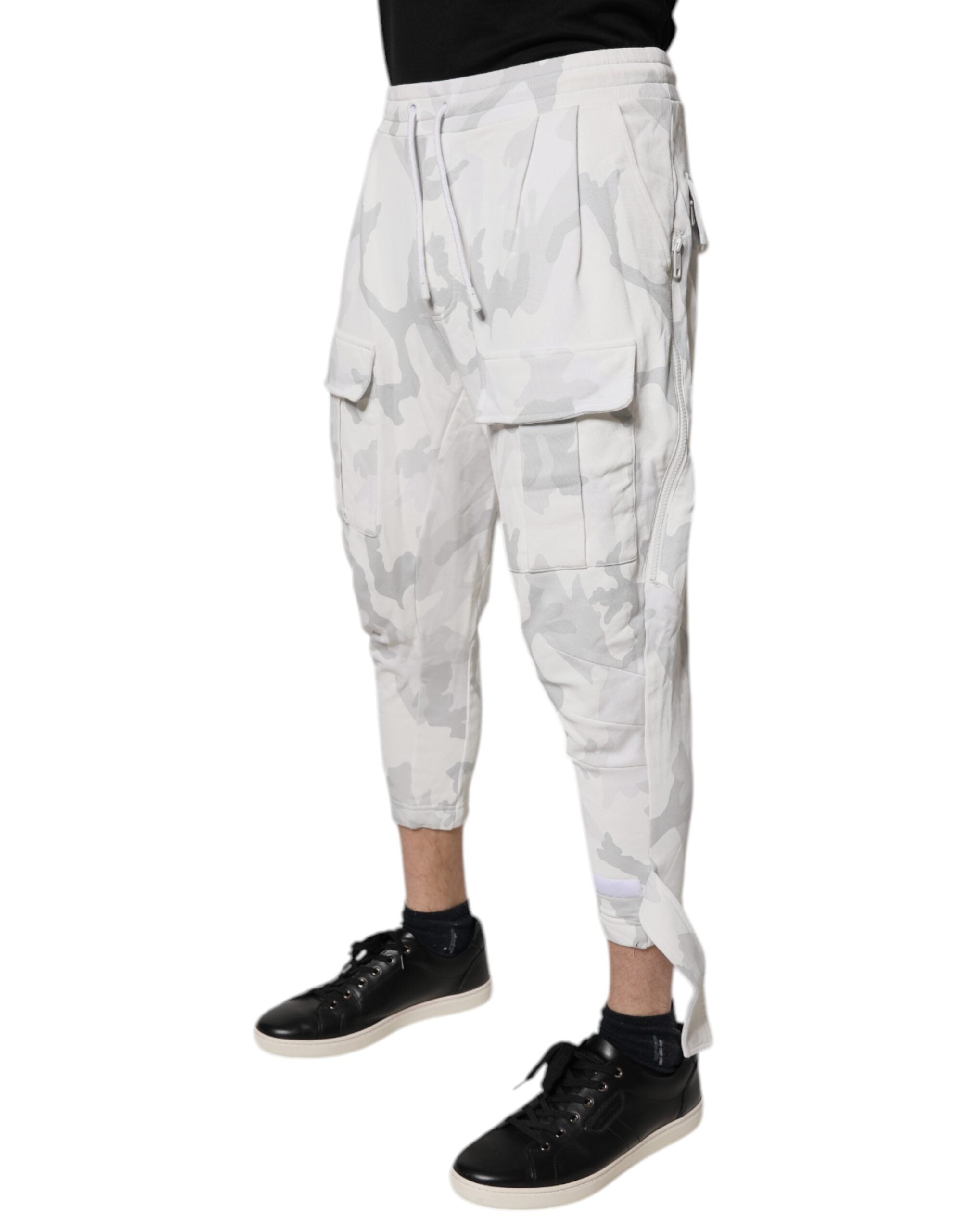 Dolce & Gabbana White Camouflage Cargo Jogger SweatMen's Men's Pants (Pre-Owned)