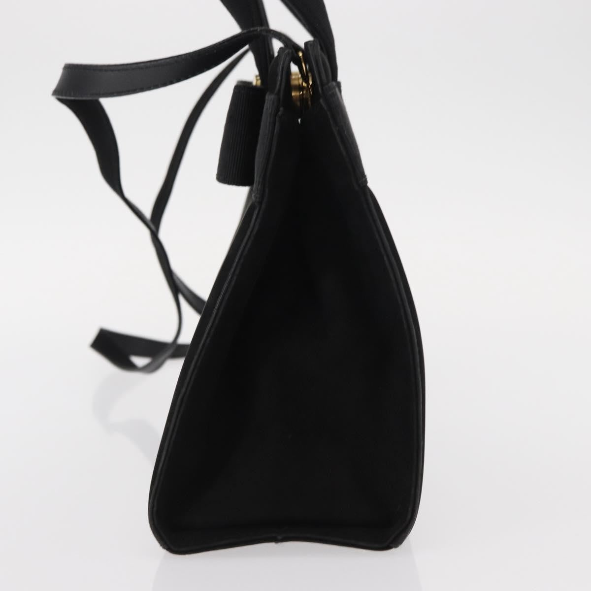 Salvatore Ferragamo Convertible Vara Bow Suede Black Suede Handbag (Pre-Owned)
