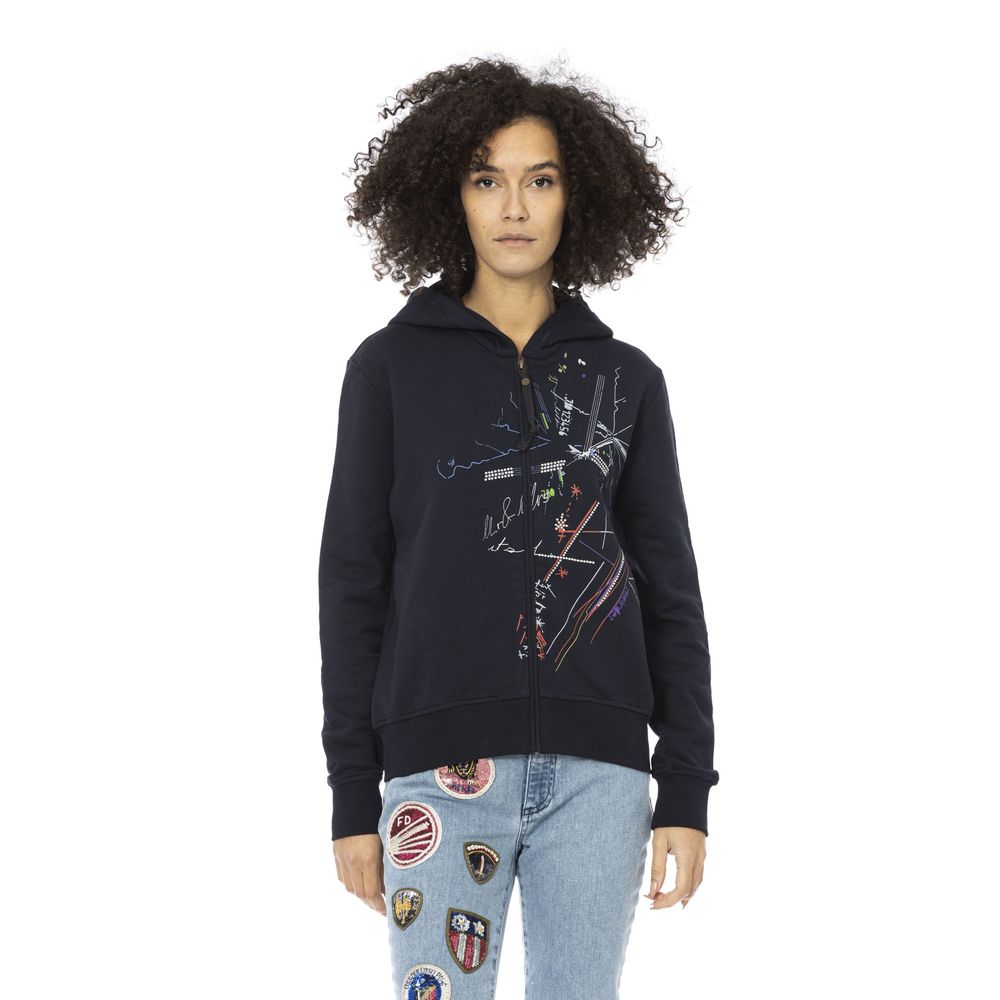 Mr&Mrs Italy Blue Cotton Women Women's Sweatshirt