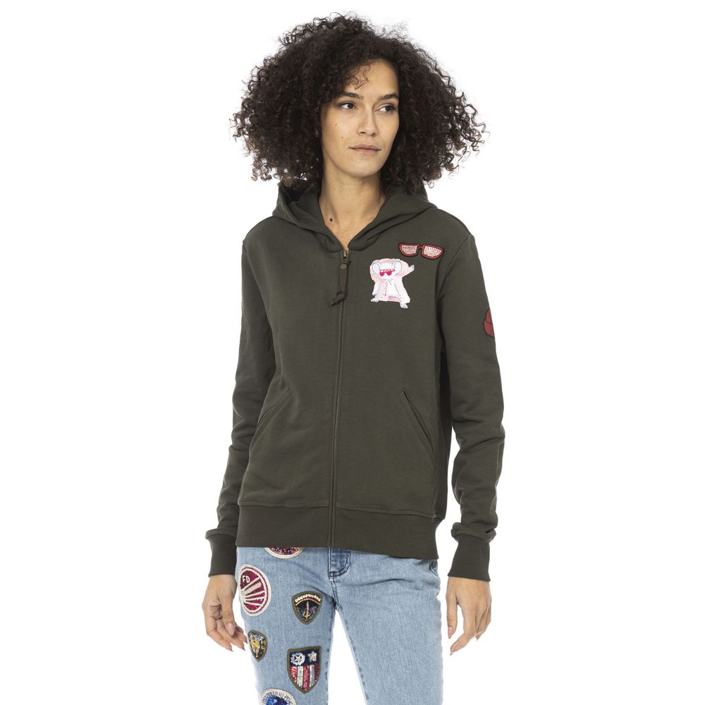 Mr&Mrs Italy Green Cotton Women Women's Hoodie