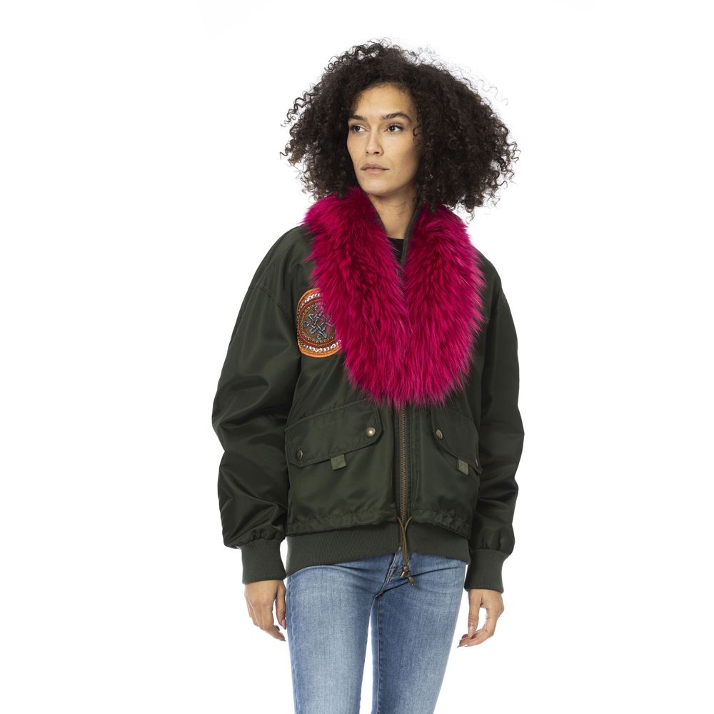 Mr&Mrs Italy Green Polyamide Women Bomber Women's Jacket