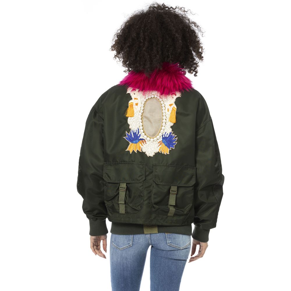 Mr&Mrs Italy Green Polyamide Women Bomber Women's Jacket