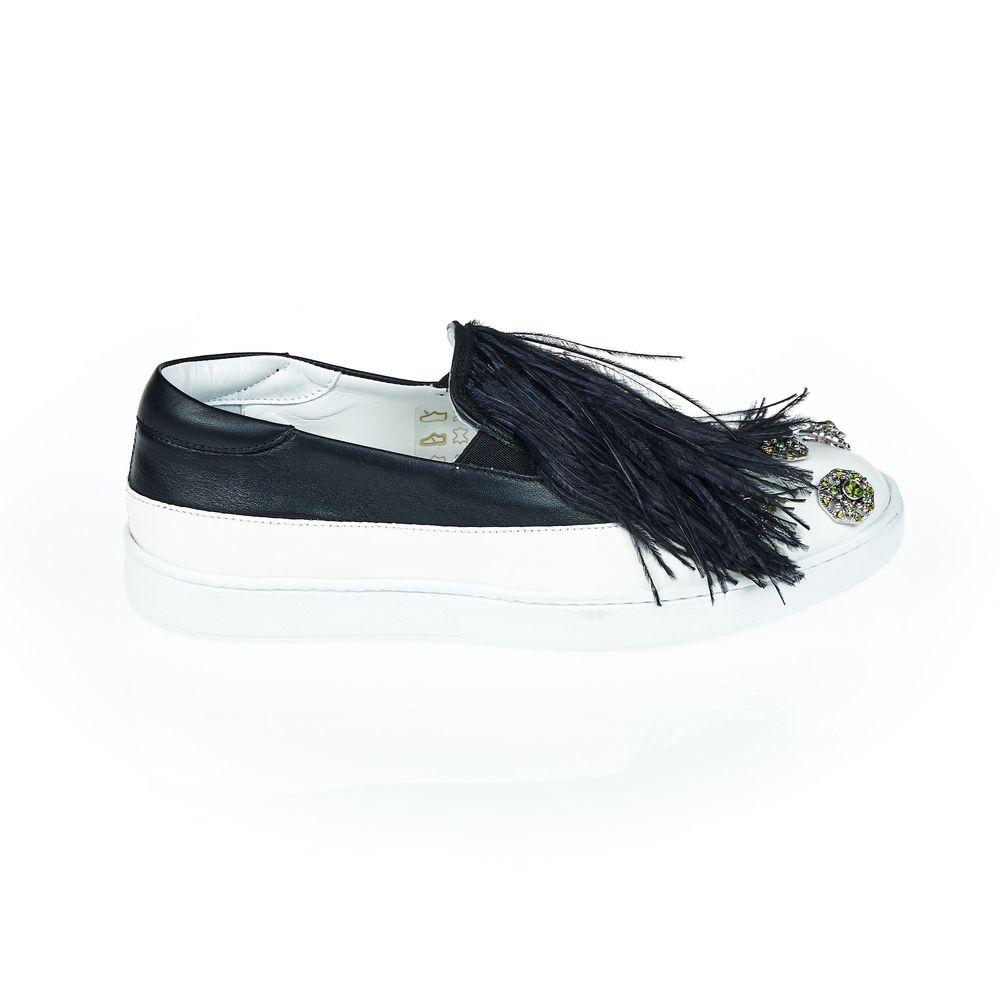 Mr&Mrs Italy Black Leather Women Slip-On Women's Shoe