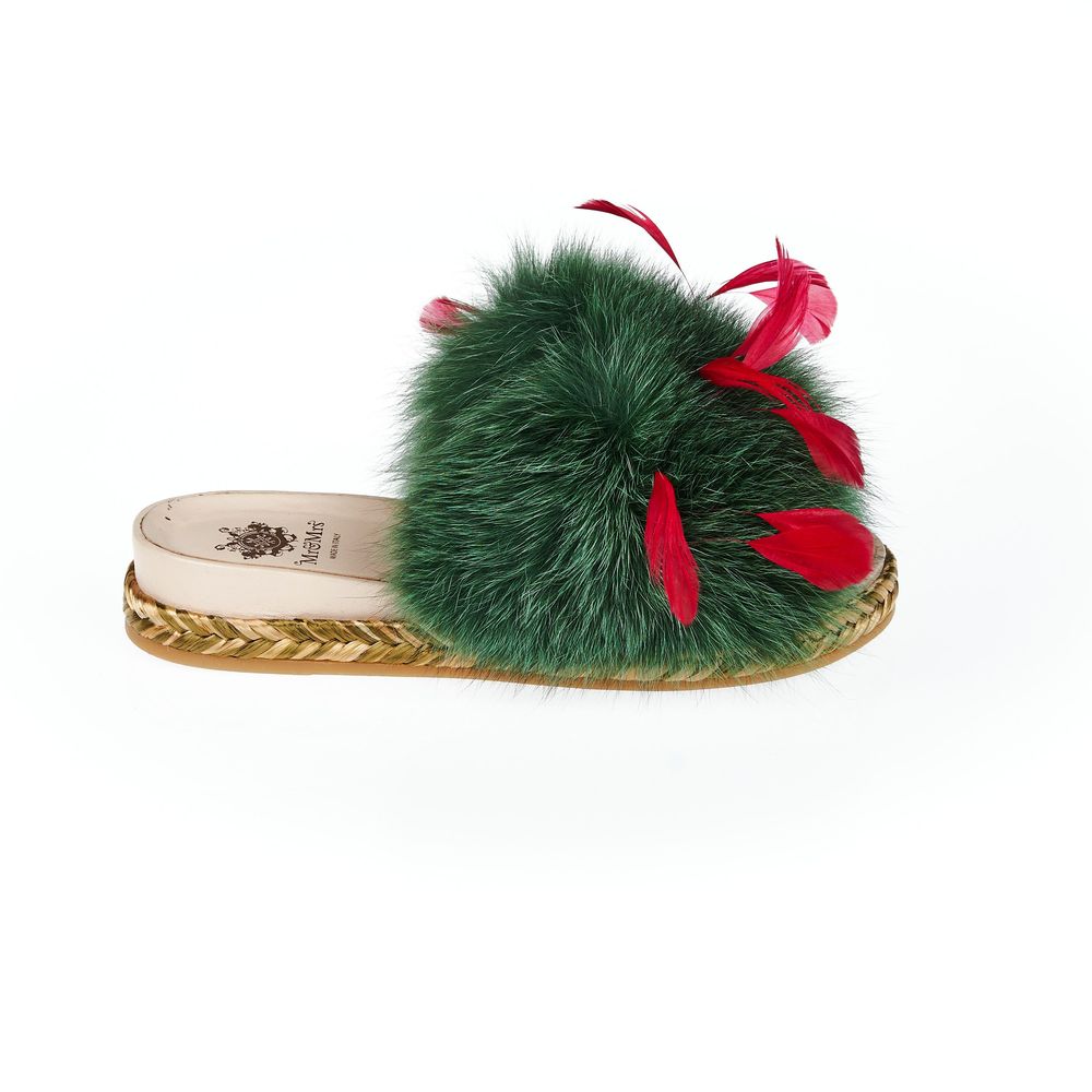 Mr&Mrs Italy Green Lamb Leather Women Women's Sandal