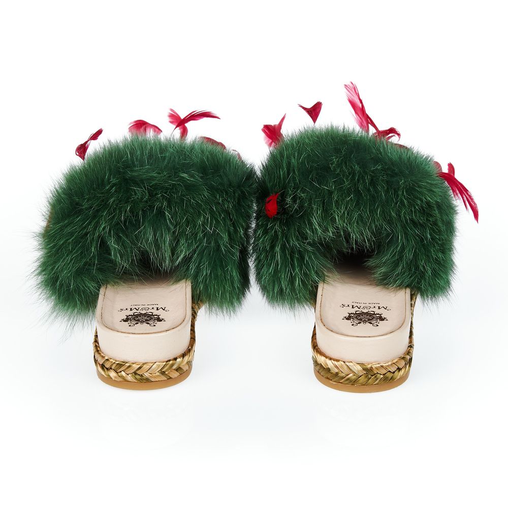 Mr&Mrs Italy Green Lamb Leather Women Women's Sandal
