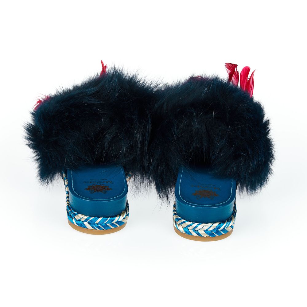 Mr&Mrs Italy Blue Lamb Leather Women Women's Sandal