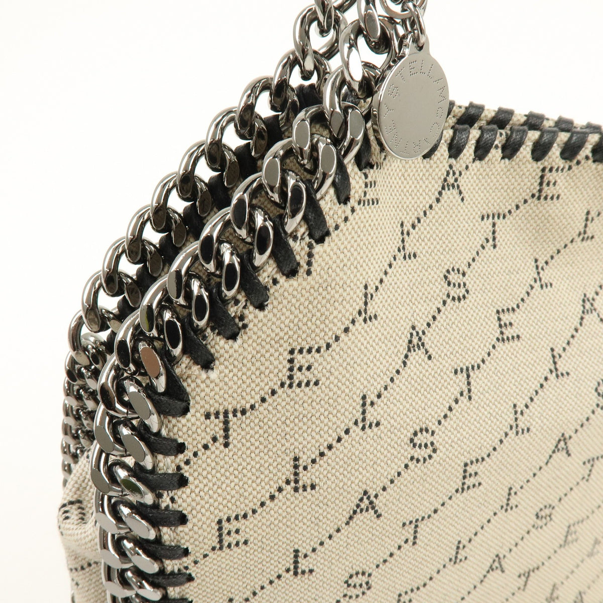 Stella Mccartney Falabella Faux Leather Beige Canvas Tote Bag Bag (Pre-Owned)