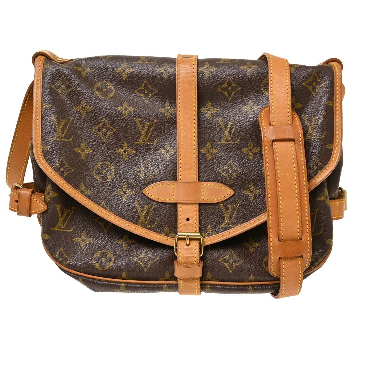 Louis Vuitton Saumur Monogram Canvas Brown Canvas Shoulder Bag Bag (Pre-Owned)