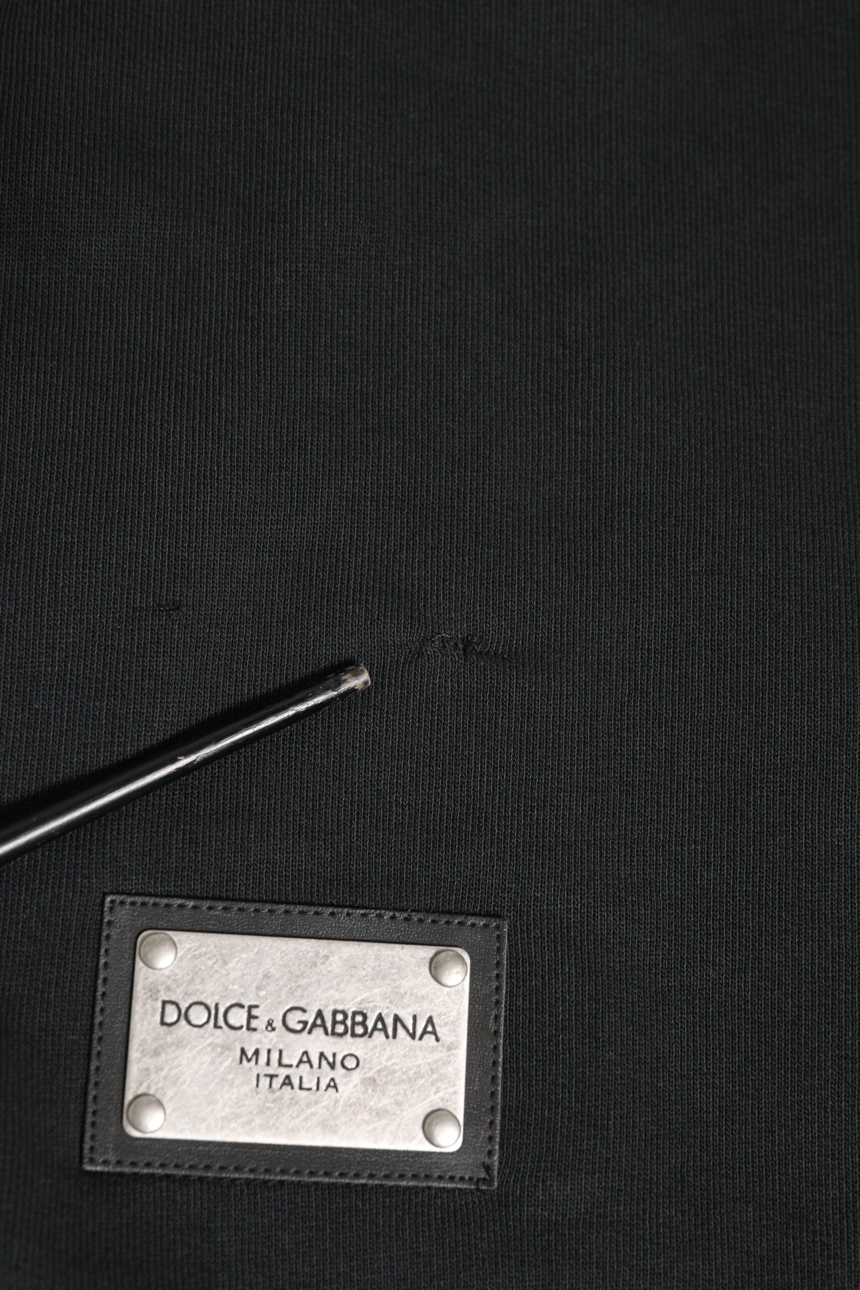 Dolce & Gabbana Black Logo Full Zip Hooded Men Sweatshirt Men's Sweater (Pre-Owned)