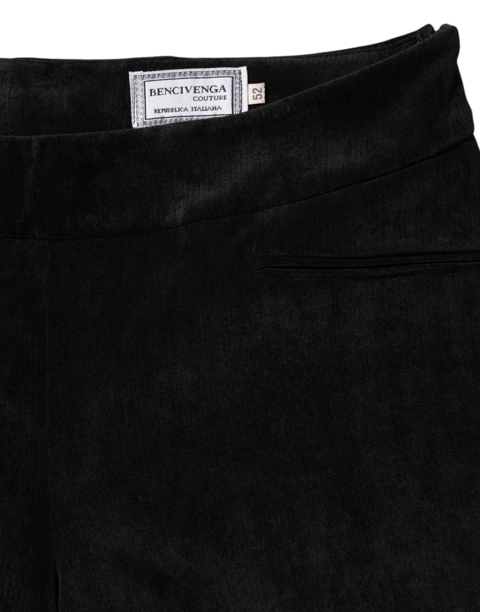 BENCIVENGA Black High Waist Straight Dress Trouser Women's Pants