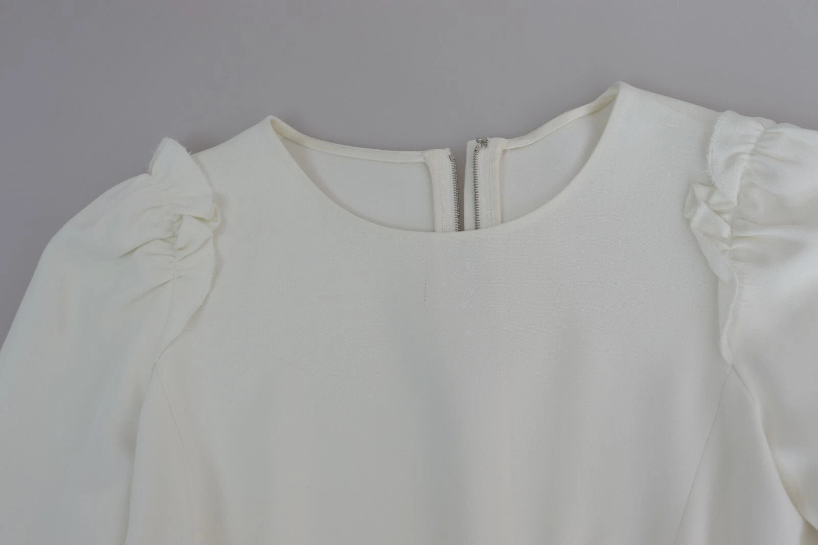 Dolce & Gabbana White Viscose Acetate Short Sleeve Blouse Women's Top (Pre-Owned)