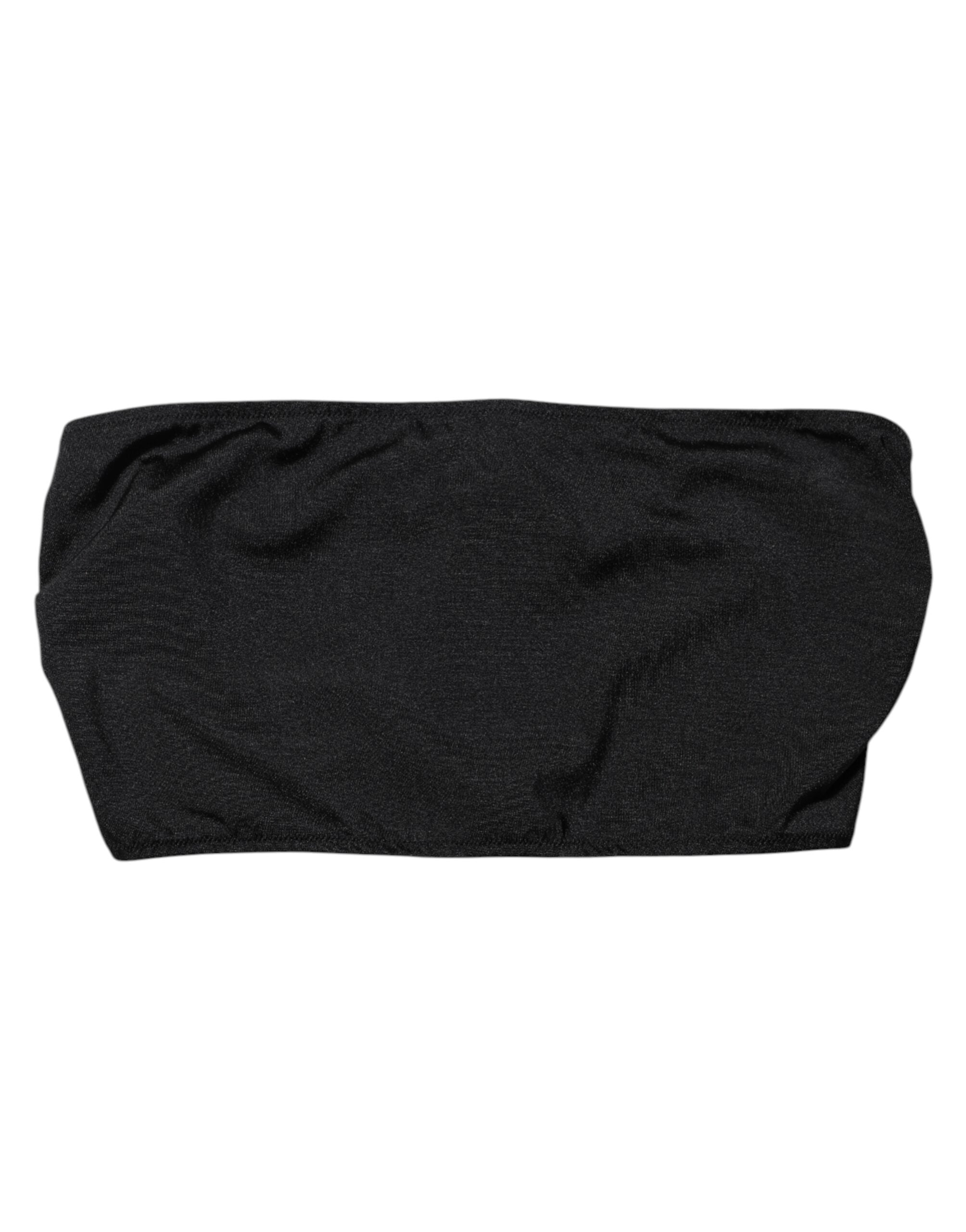 Dolce & Gabbana Black Nylon Blend Bandeau Strapless Tube Women's Top (Pre-Owned)