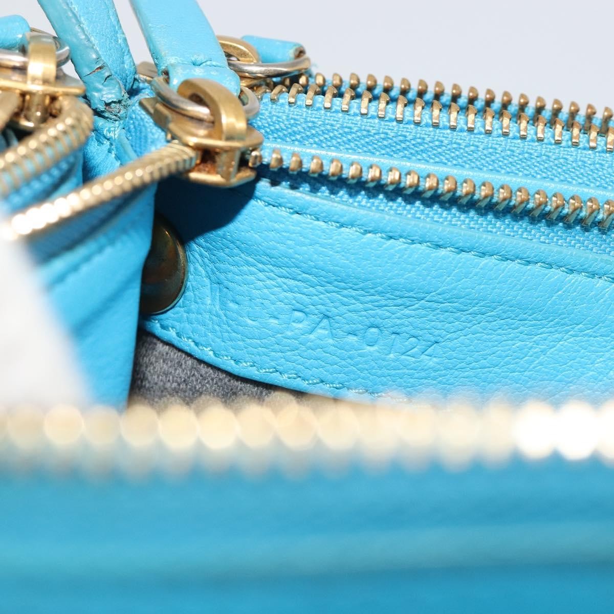 Celine Trio Leather Blue Leather Crossbody Bag Bag (Pre-Owned)
