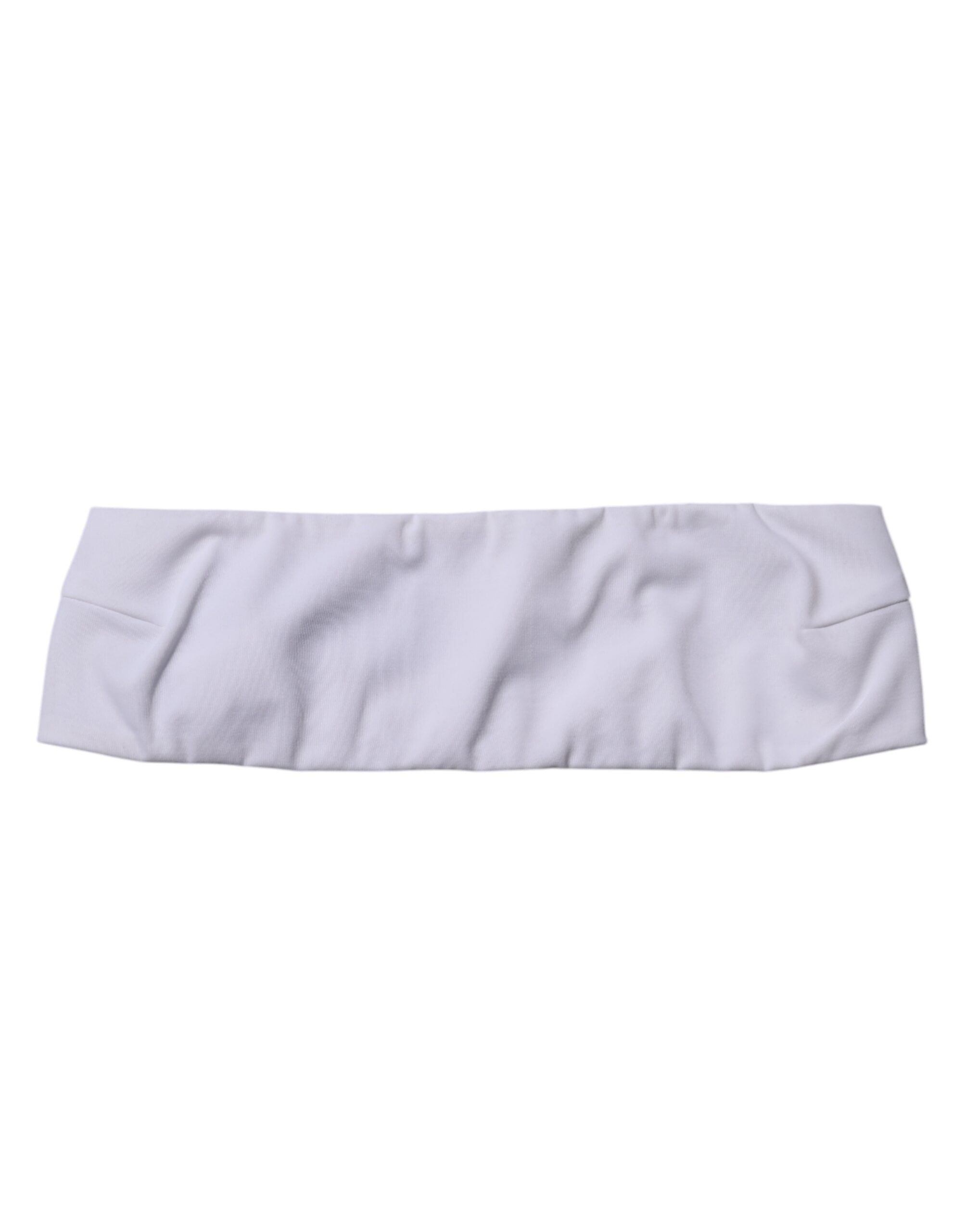 Dolce & Gabbana White Nylon Blend Bandeau Strapless Tube Women's Top