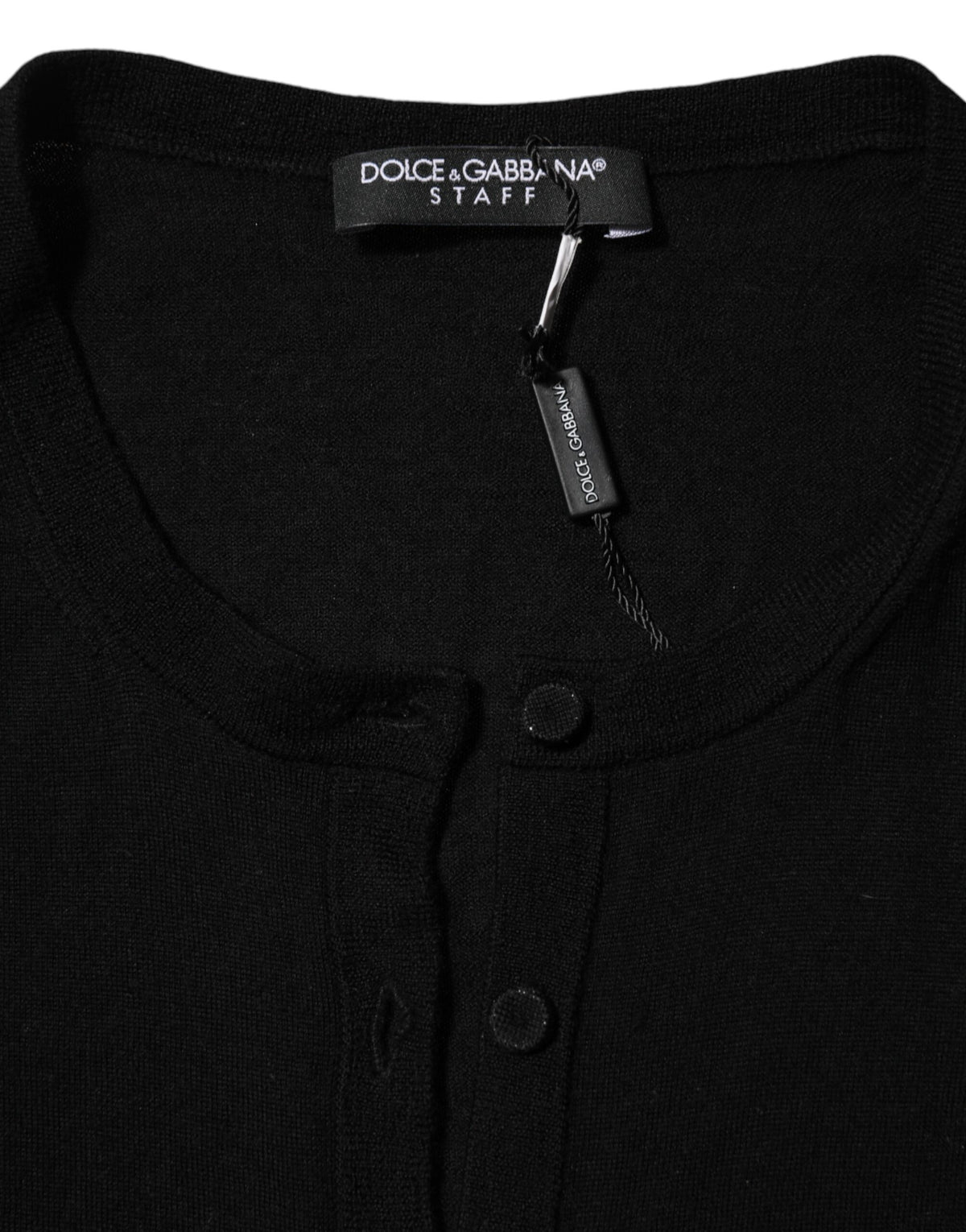 Dolce & Gabbana Black Virgin Wool Buttoned Cardigan Women's Sweater (Pre-Owned)
