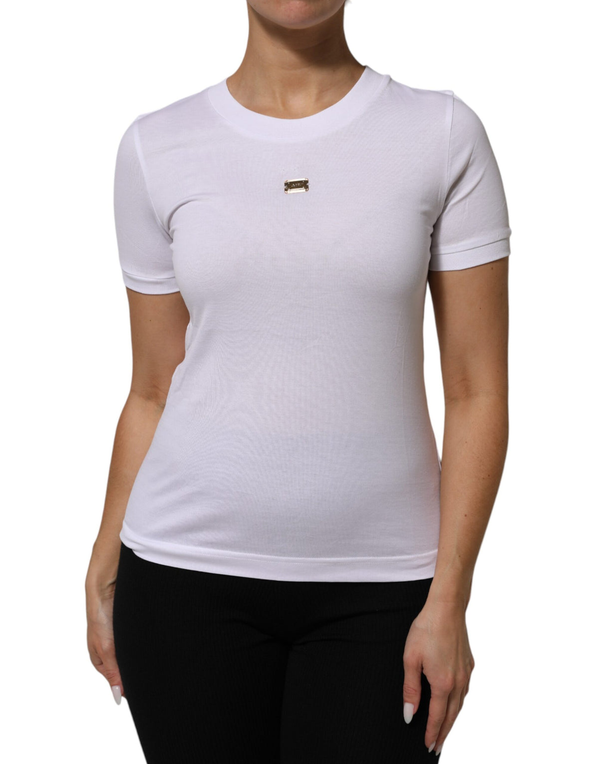 Dolce & Gabbana T-ShWomen'srt WhWomen'ste Cotton Round Neck Short Sleeves Women's I (Pre-Owned)