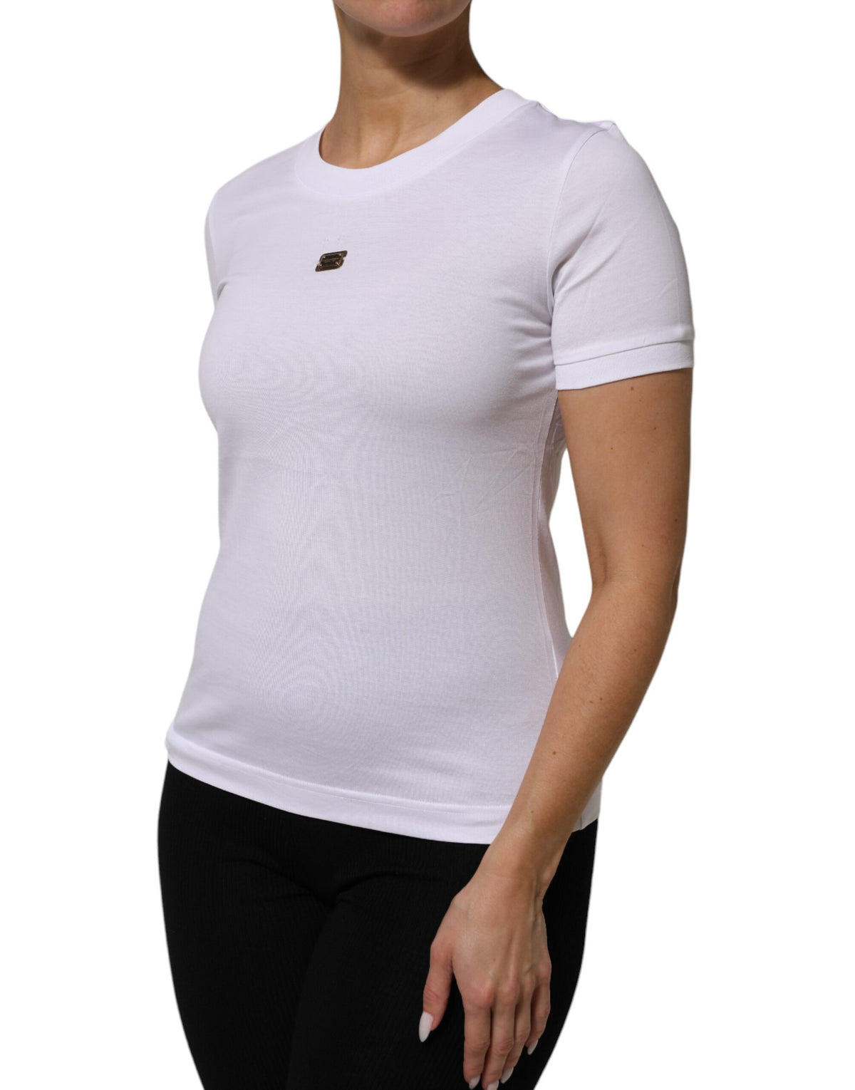 Dolce & Gabbana T-ShWomen'srt WhWomen'ste Cotton Round Neck Short Sleeves Women's I (Pre-Owned)