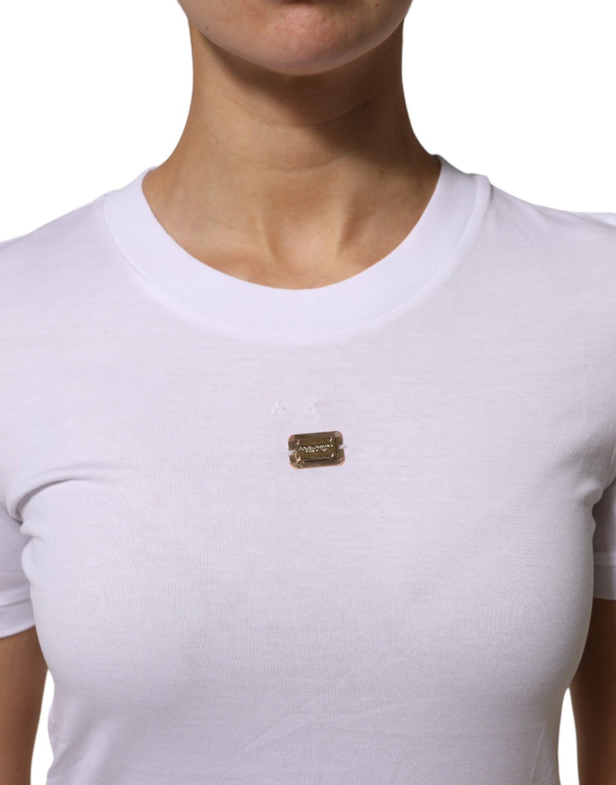 Dolce & Gabbana T-ShWomen'srt WhWomen'ste Cotton Round Neck Short Sleeves Women's I (Pre-Owned)