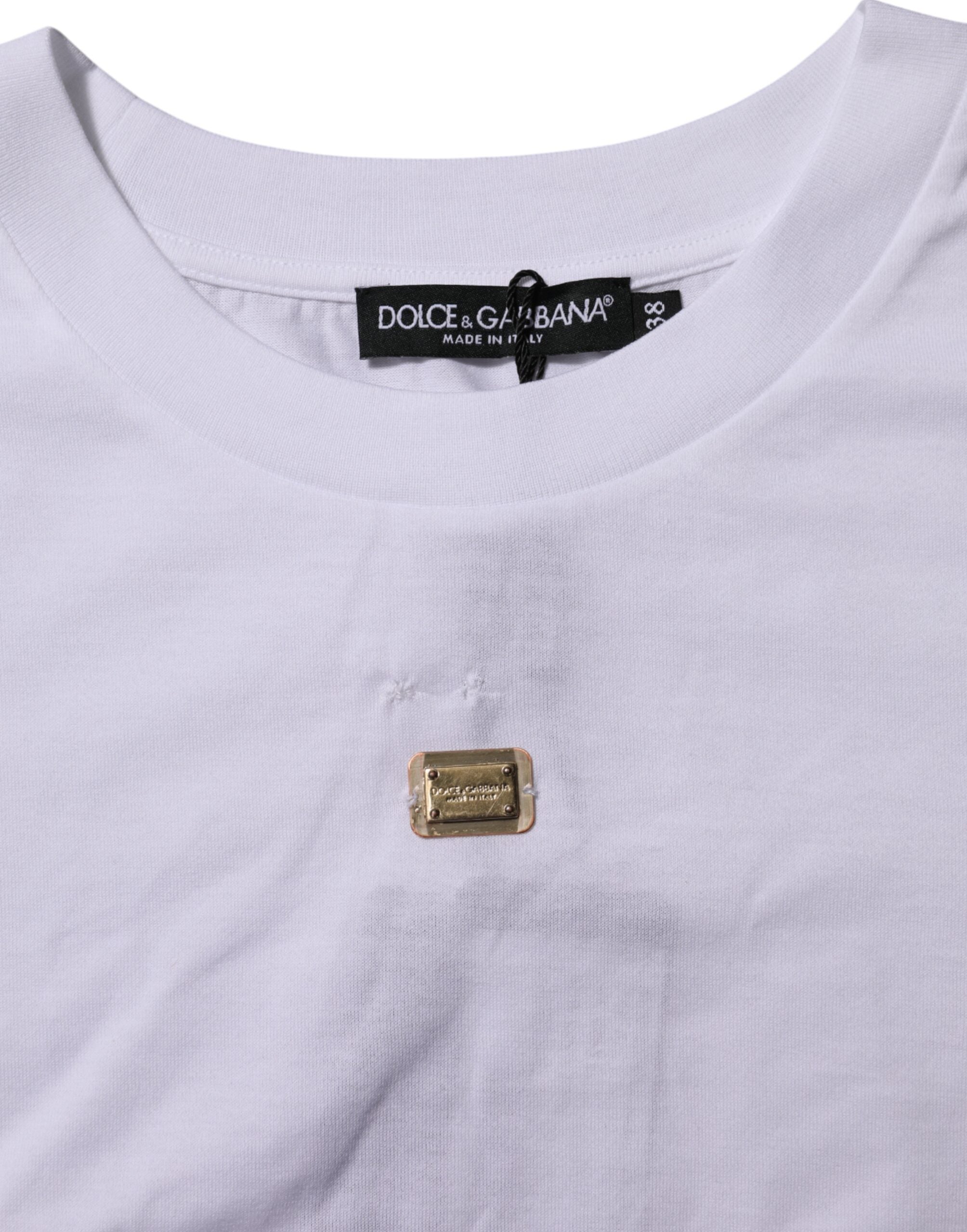 Dolce & Gabbana T-ShWomen'srt WhWomen'ste Cotton Round Neck Short Sleeves Women's I (Pre-Owned)