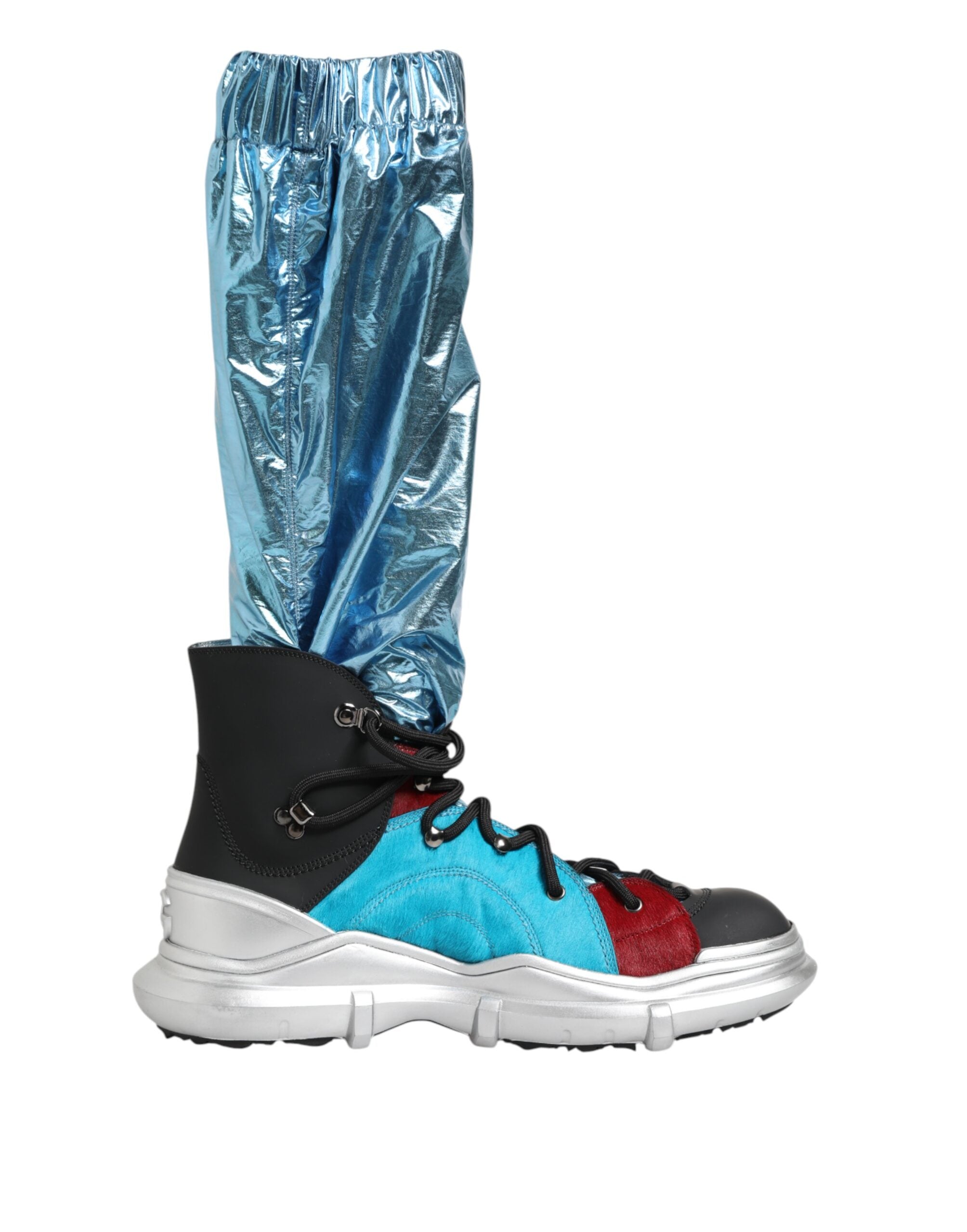 Dolce & Gabbana Blue Lace Up Over The Knee Socks Men Boots Men's Shoes