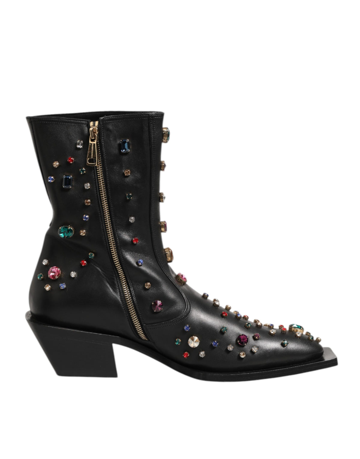 Dolce & Gabbana Black Leather Logo Short Ankle Boots Men\'s Shoes Dolce & Gabbana Black Red Lace Up Short Ankle Boot Men main image 4
