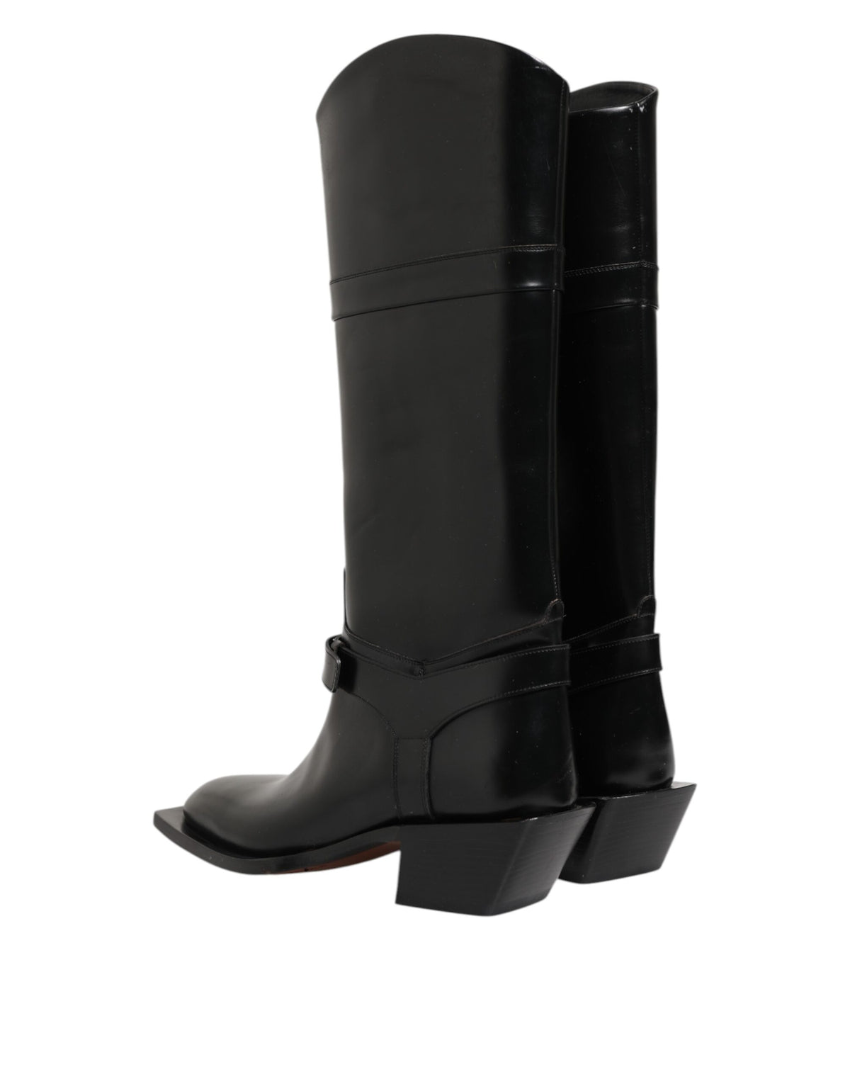 Dolce & Gabbana Black Logo Plaque Over The Calf Boots Men's Shoes (Pre-Owned)