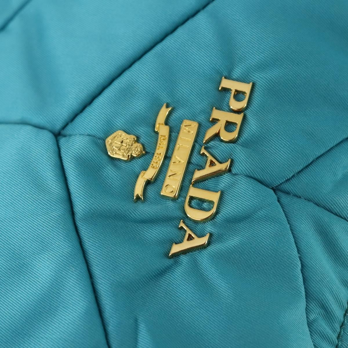 Prada Zip Hobo Chevron Tessuto Blue Nylon Shoulder Bag Bag (Pre-Owned)