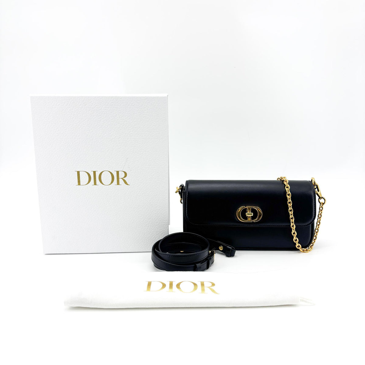Christian Dior 30 Montaigne Avenue Leather Black Leather Handbag (Pre-Owned)
