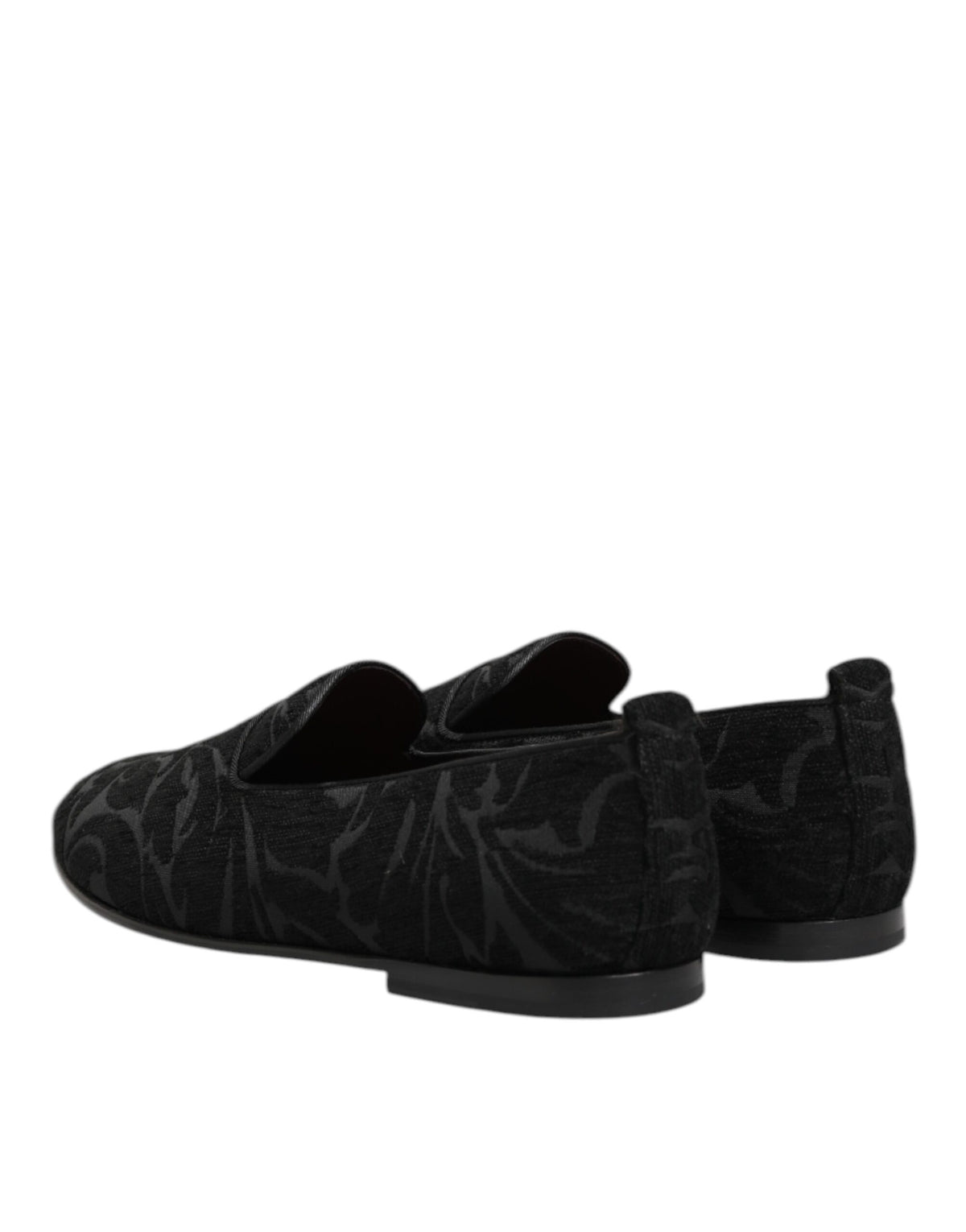 Dolce & Gabbana Black Brocade Loafers Slip On Men Dress Men's Shoes