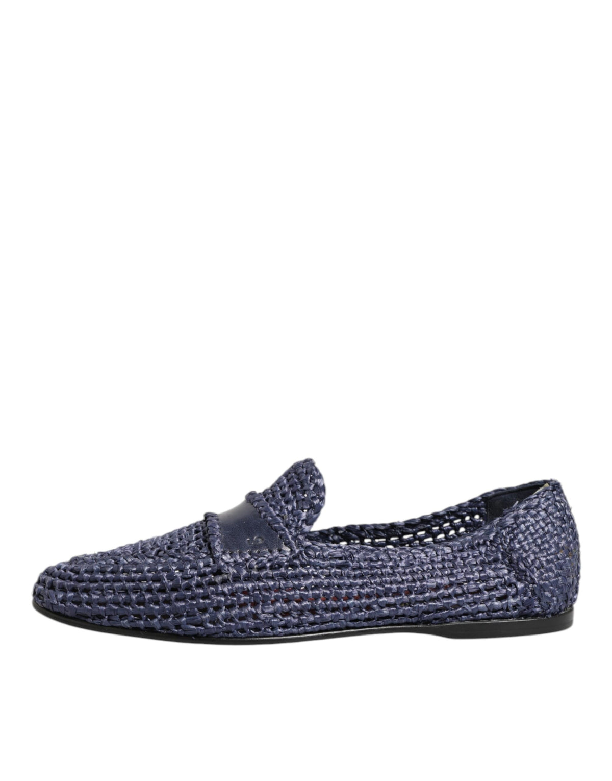 Dolce & Gabbana Blue Woven Leather Slip On Loafers Men Men's Shoes (Pre-Owned)