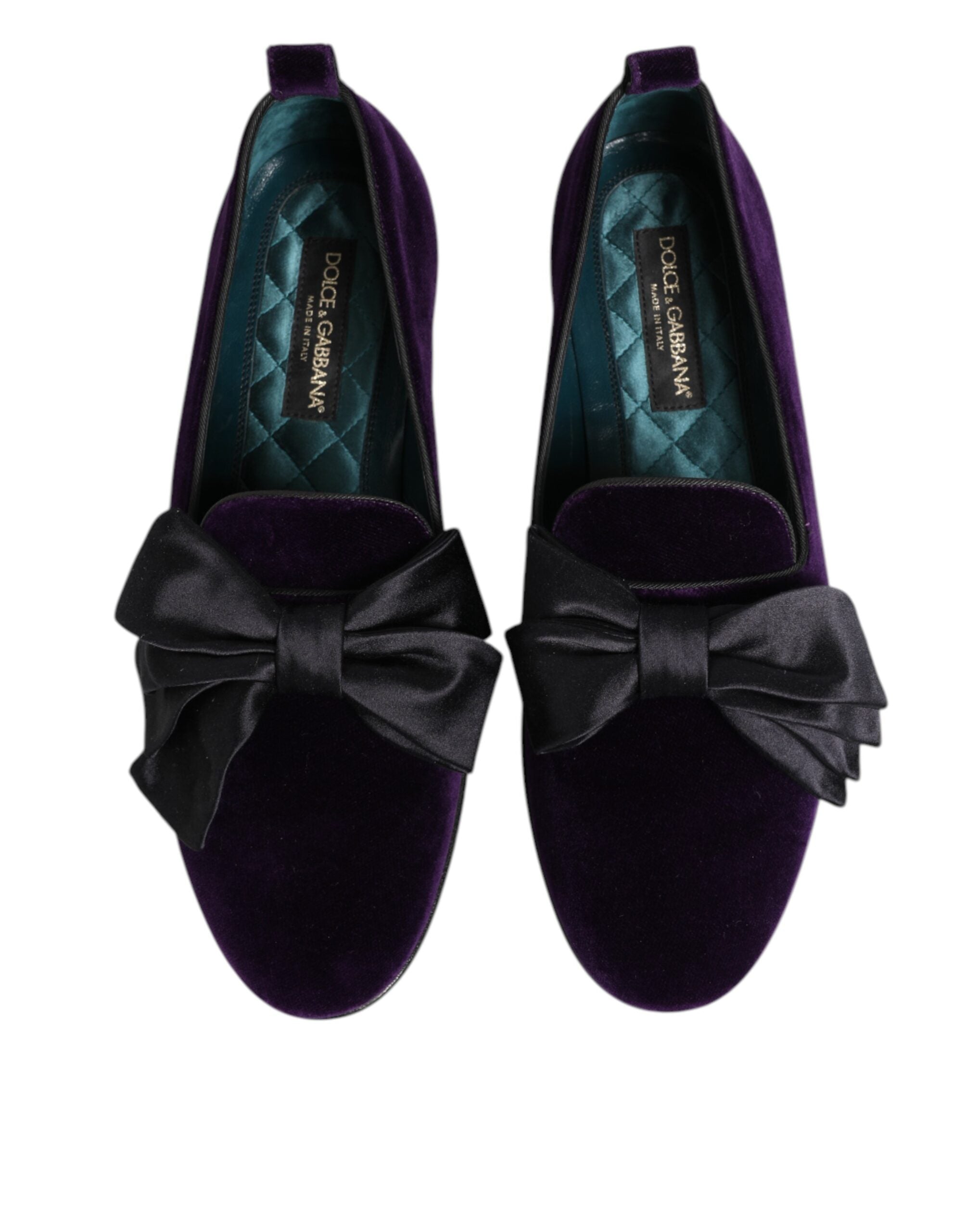 Dolce & Gabbana Purple Suede Cotton Bow Slip On Loafers Men's Shoes (Pre-Owned)