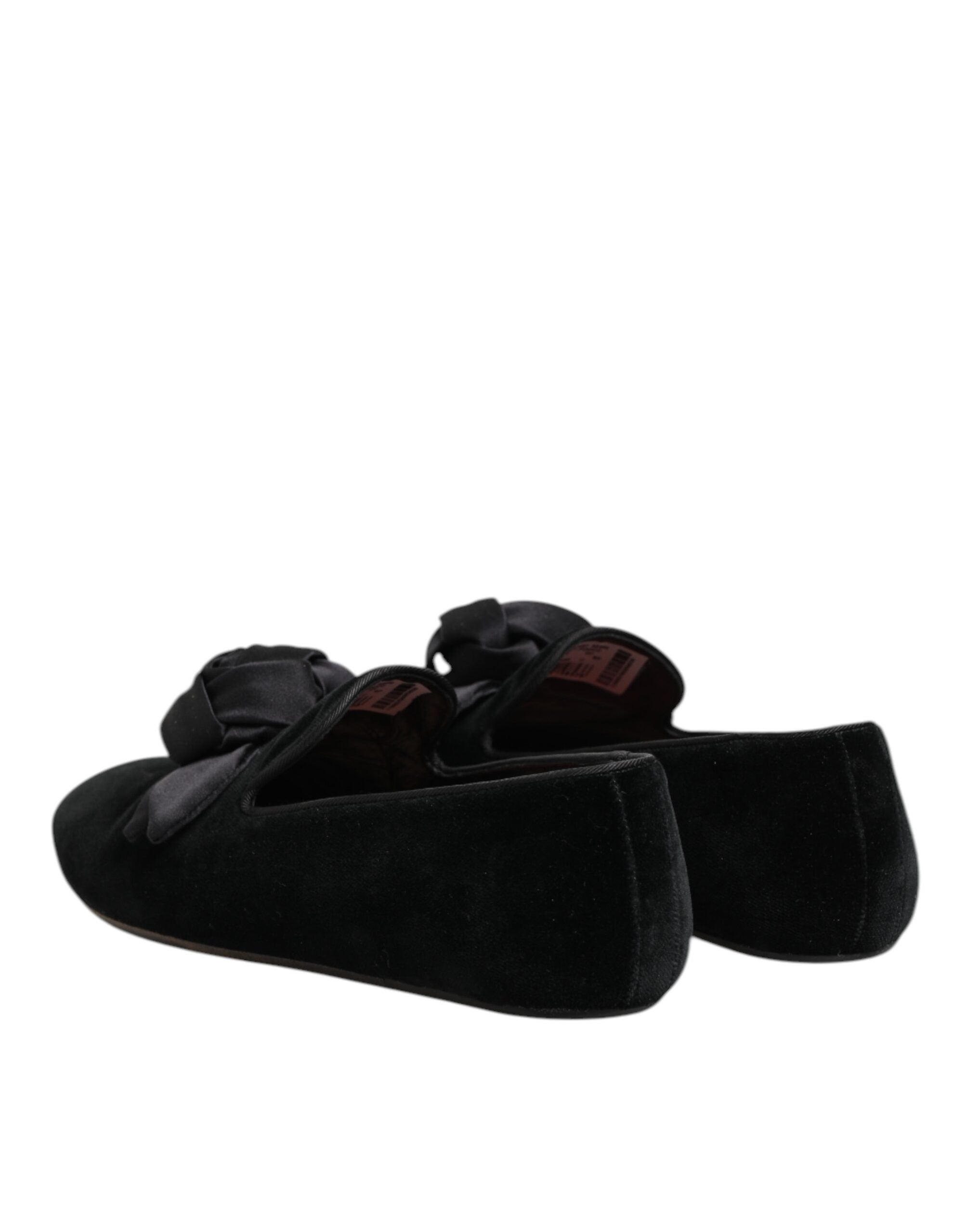 Dolce & Gabbana Black Suede Cotton Rose Slip On Loafers Men's Shoes