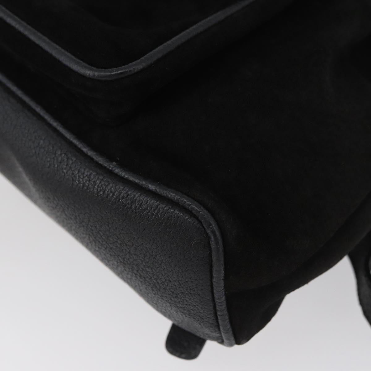 Gucci Gucci Bamboo Daim Black Suede Backpack Bag (Pre-Owned)