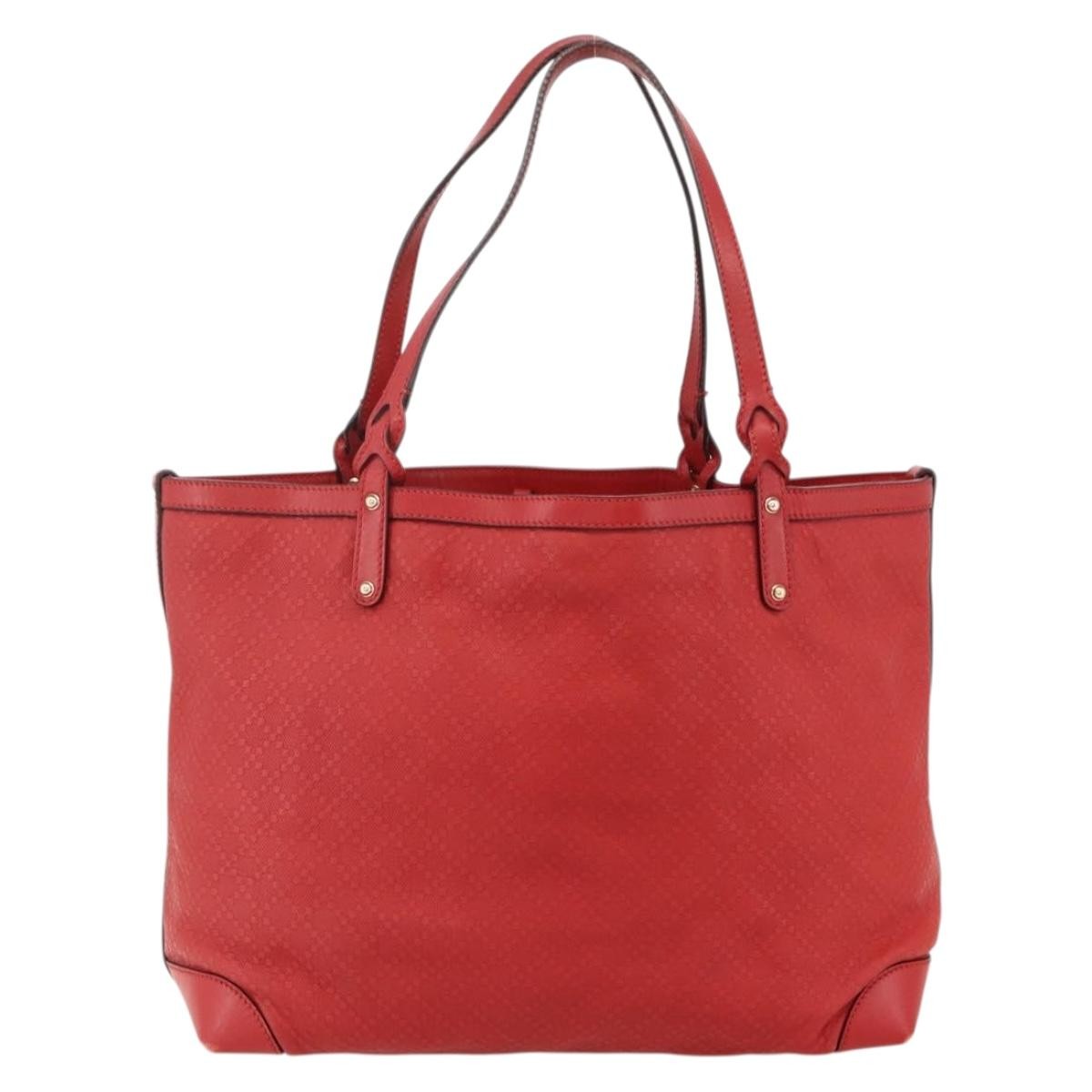 Gucci Craft Tote Diamante Leather Red Pvc Tote Bag Bag (Pre-Owned)