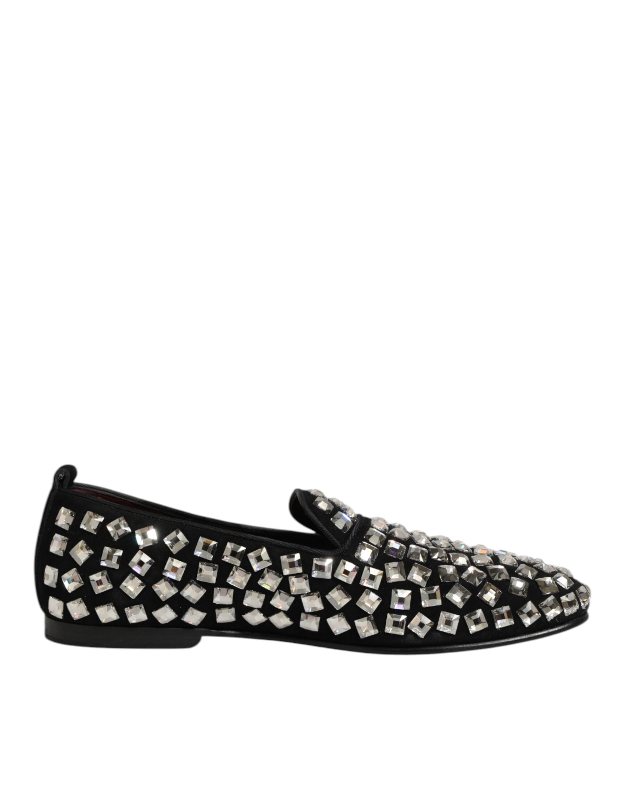 Dolce & Gabbana Black Suede Crystals Loafers Men Dress Men's Shoes (Pre-Owned)