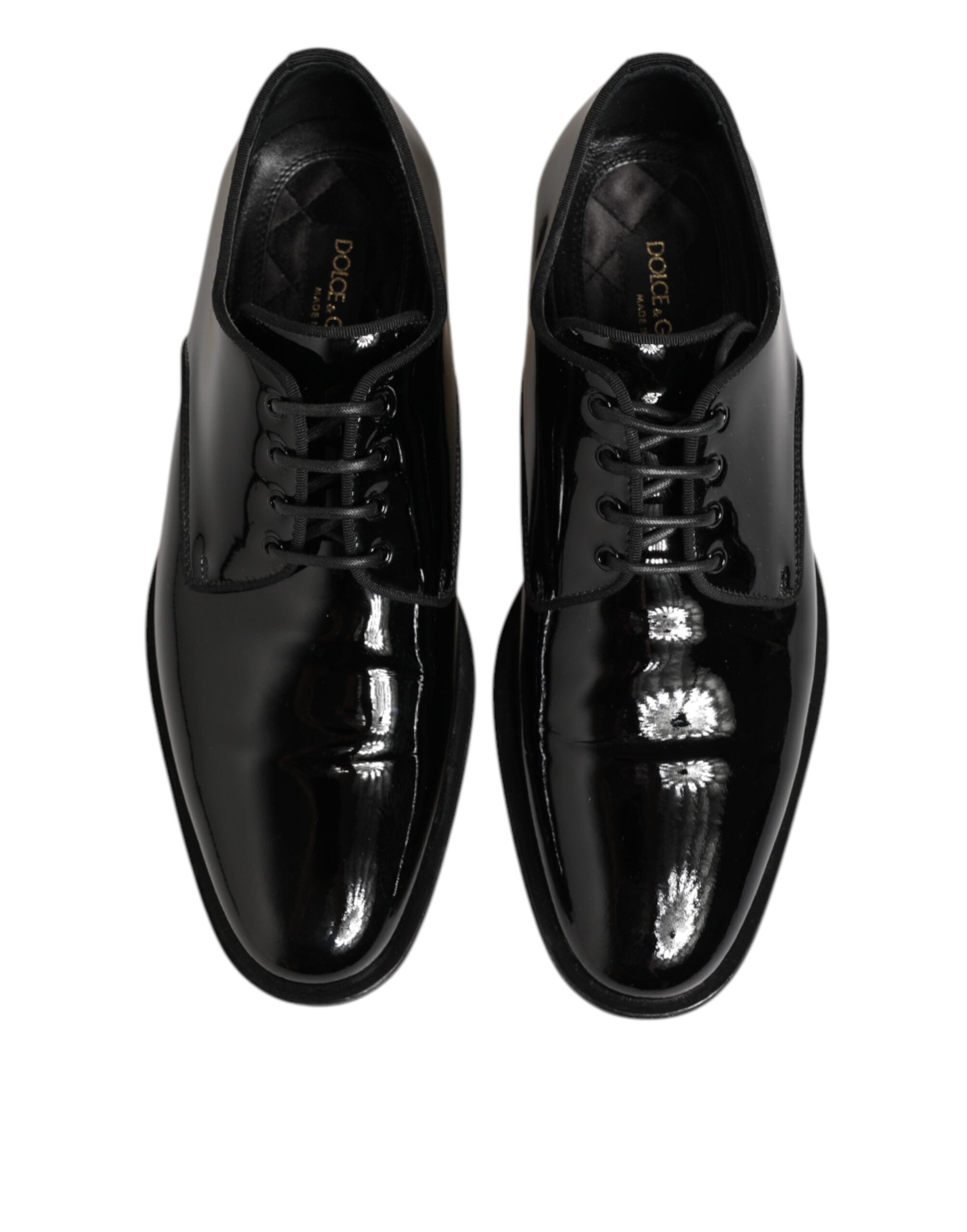 Dolce & Gabbana Black Leather Lace Up Derby Formal Dress Men's Shoes (Pre-Owned)