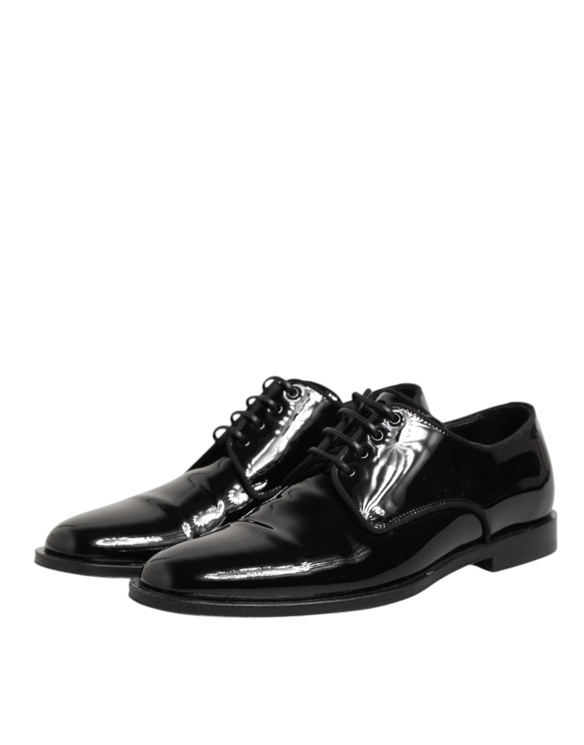 Dolce & Gabbana Black Leather Lace Up Derby Formal Dress Men's Shoes (Pre-Owned)