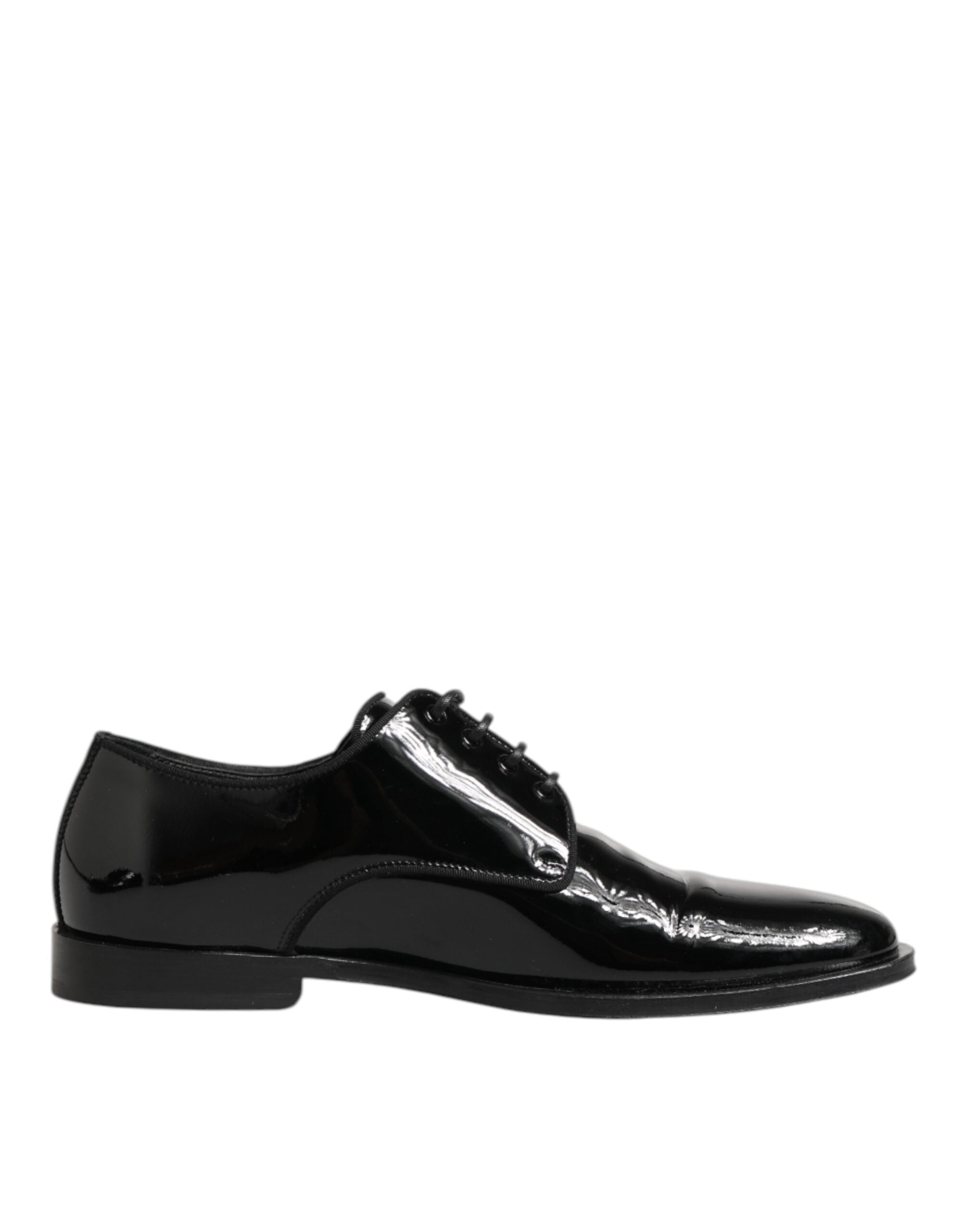 Dolce & Gabbana Black Leather Lace Up Derby Formal Dress Men's Shoes (Pre-Owned)