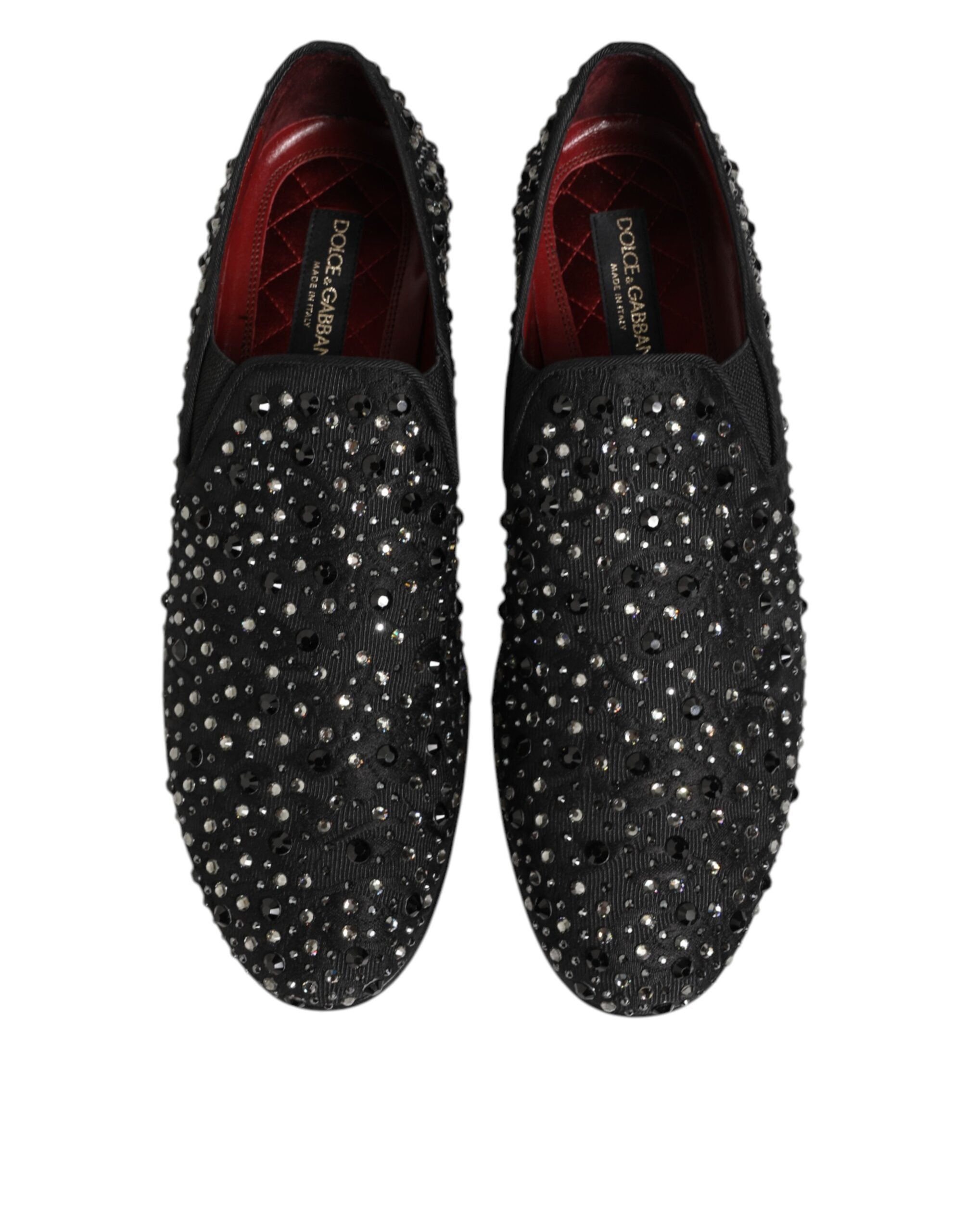 Dolce & Gabbana Black Suede Crystal Embellished Loafer Men's Shoes (Pre-Owned)