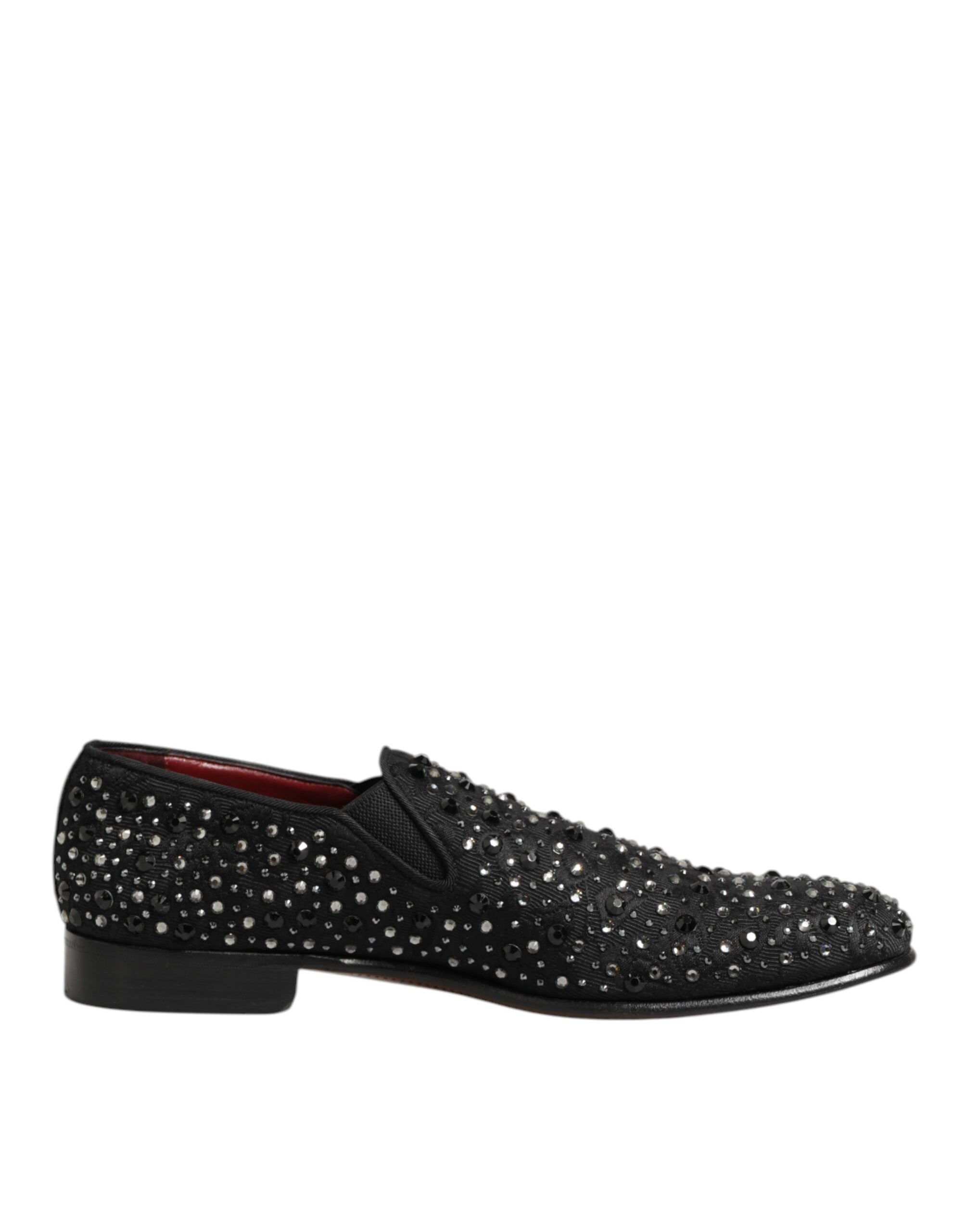 Dolce & Gabbana Black Suede Crystal Embellished Loafer Men's Shoes (Pre-Owned)