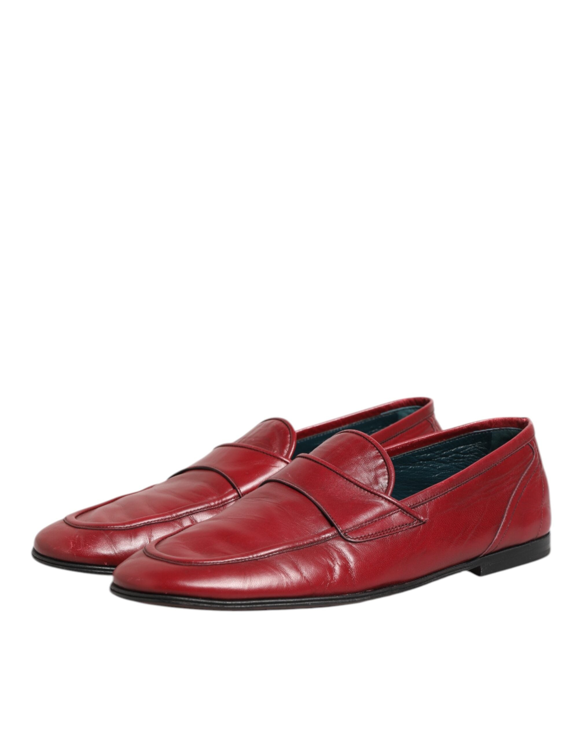Dolce & Gabbana Red Leather Slip On Dress Men Loafers Men's Shoes (Pre-Owned)