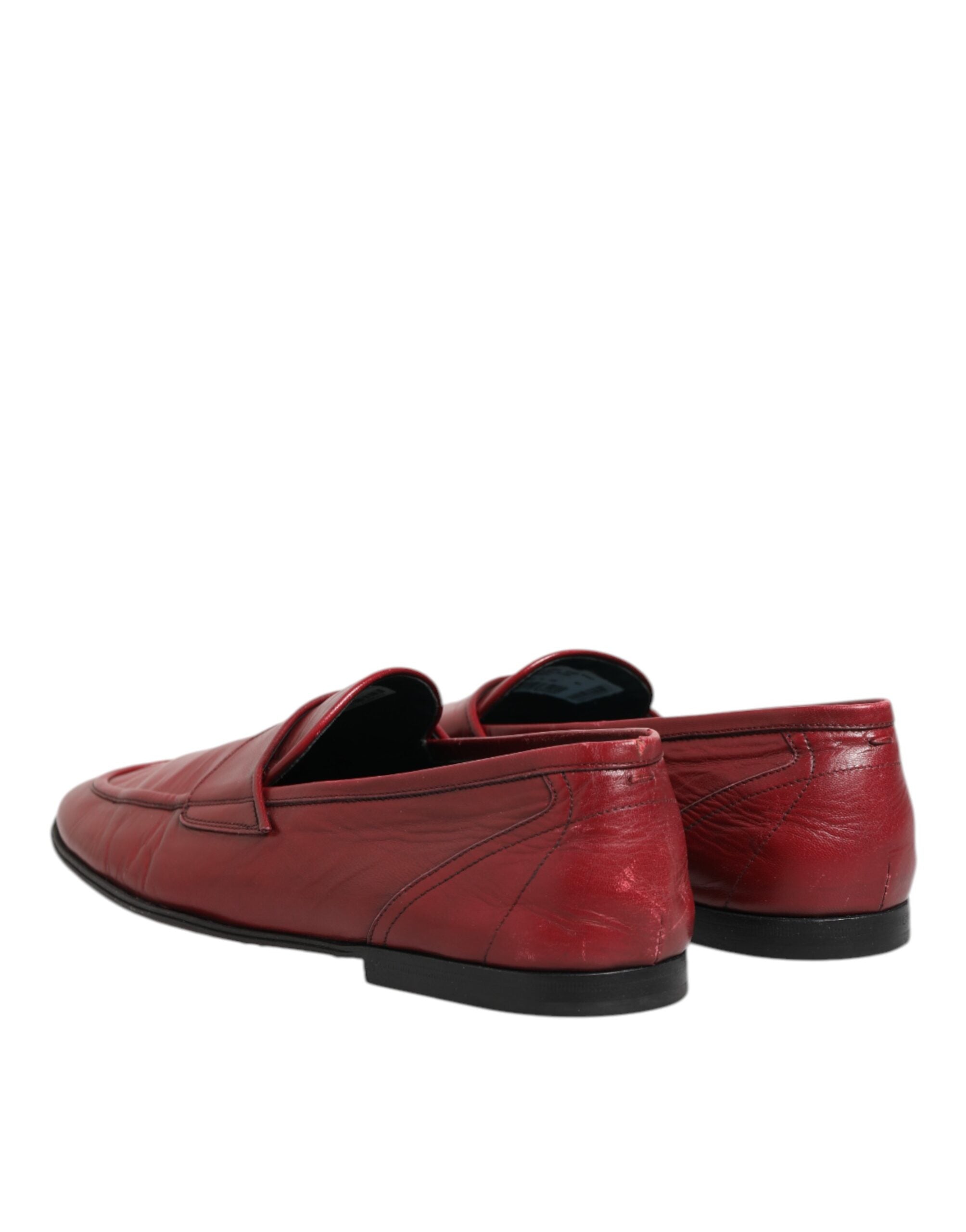 Dolce & Gabbana Red Leather Slip On Dress Men Loafers Men's Shoes (Pre-Owned)