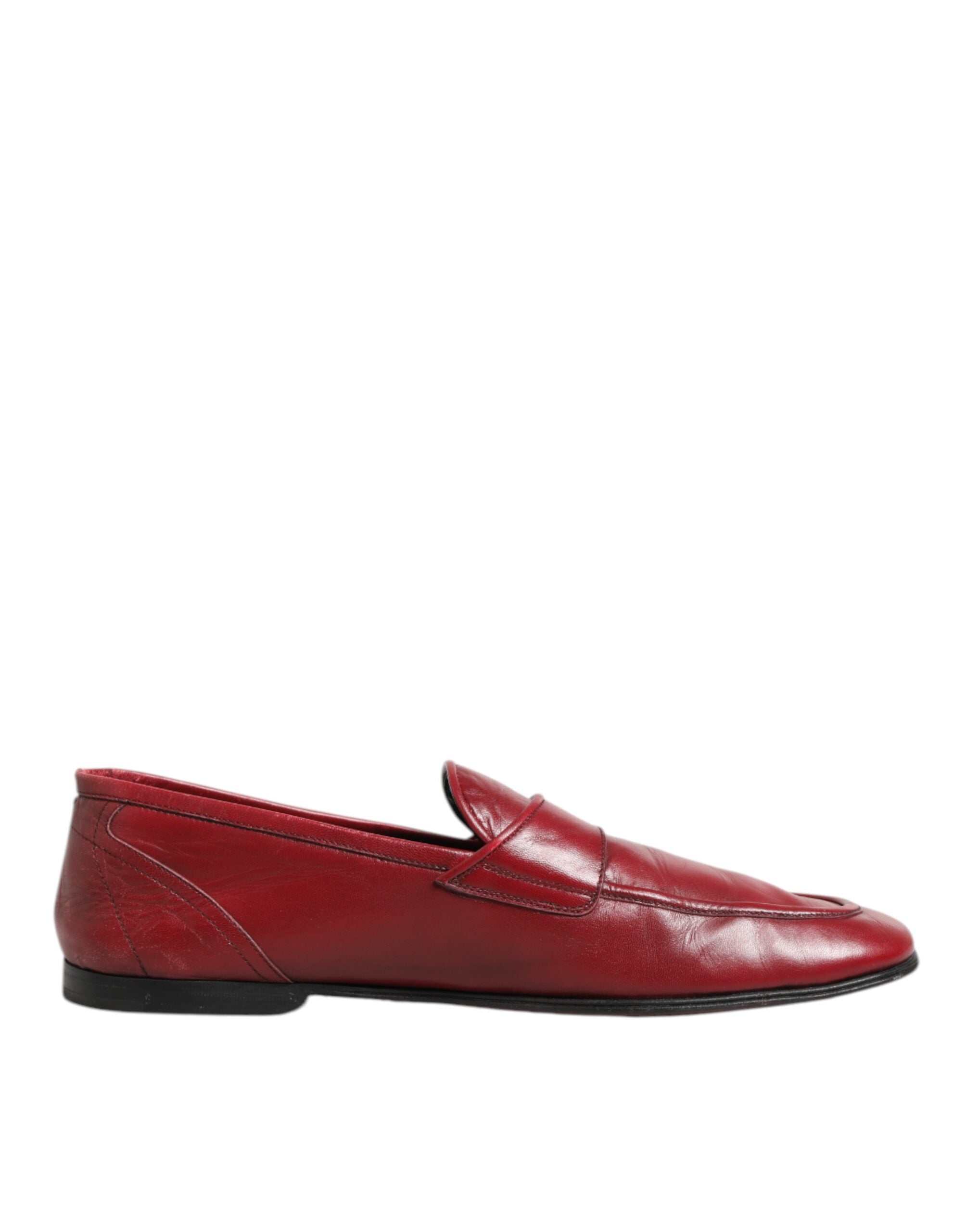 Dolce & Gabbana Red Leather Slip On Dress Men Loafers Men's Shoes (Pre-Owned)